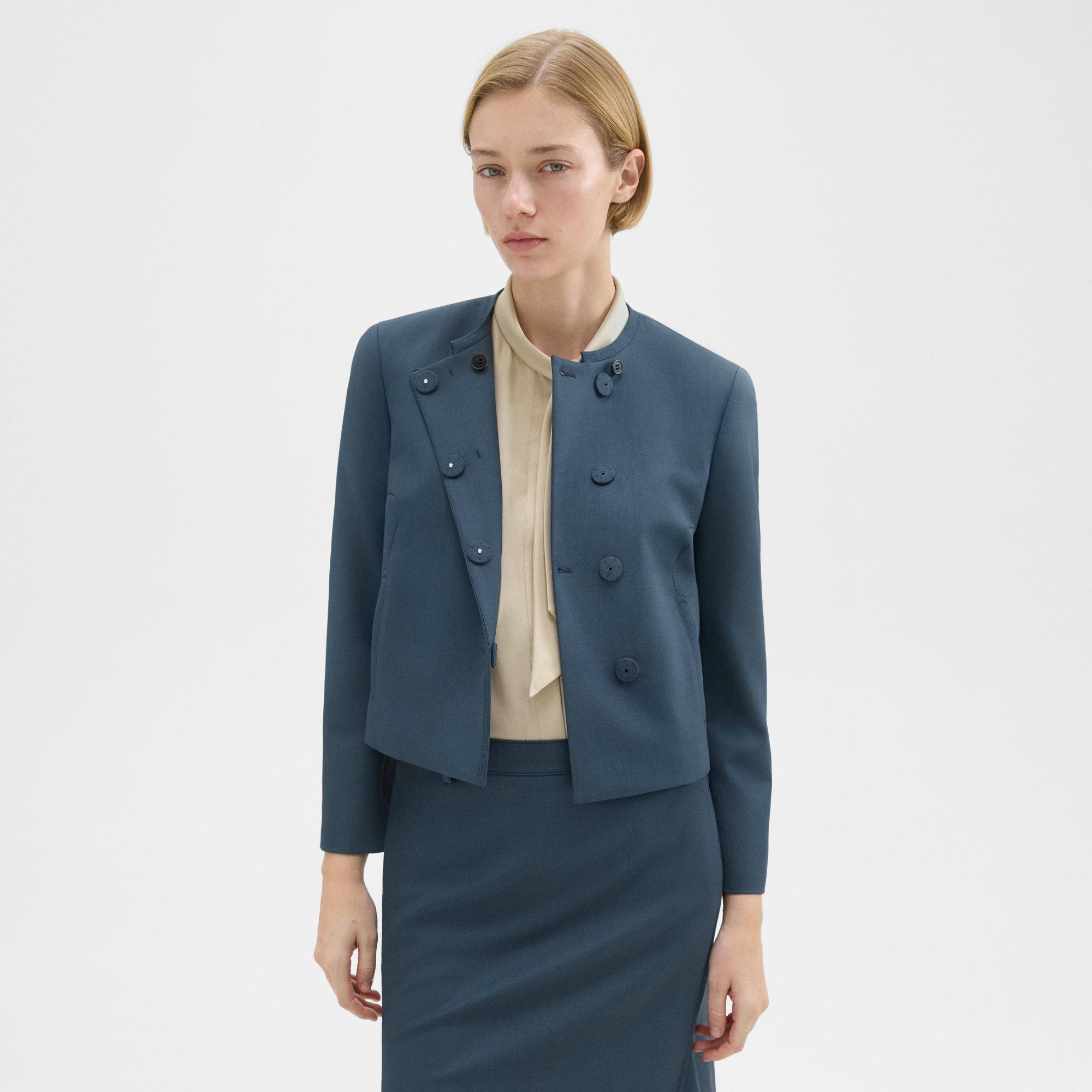 Wool Gabardine Cropped Jacket