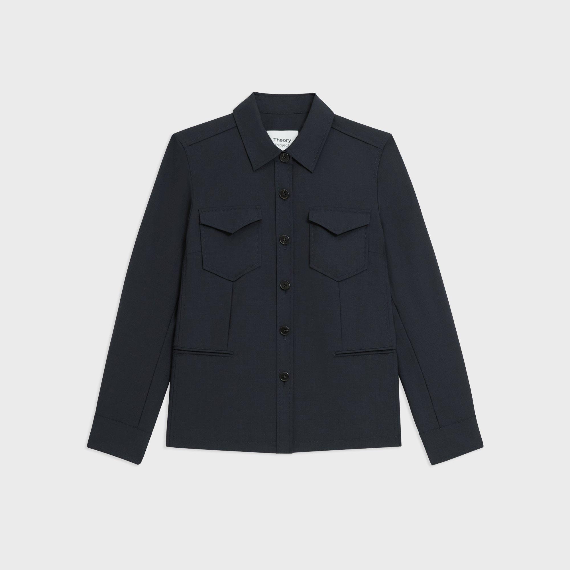 Tailored Virgin Wool Shirt Jacket