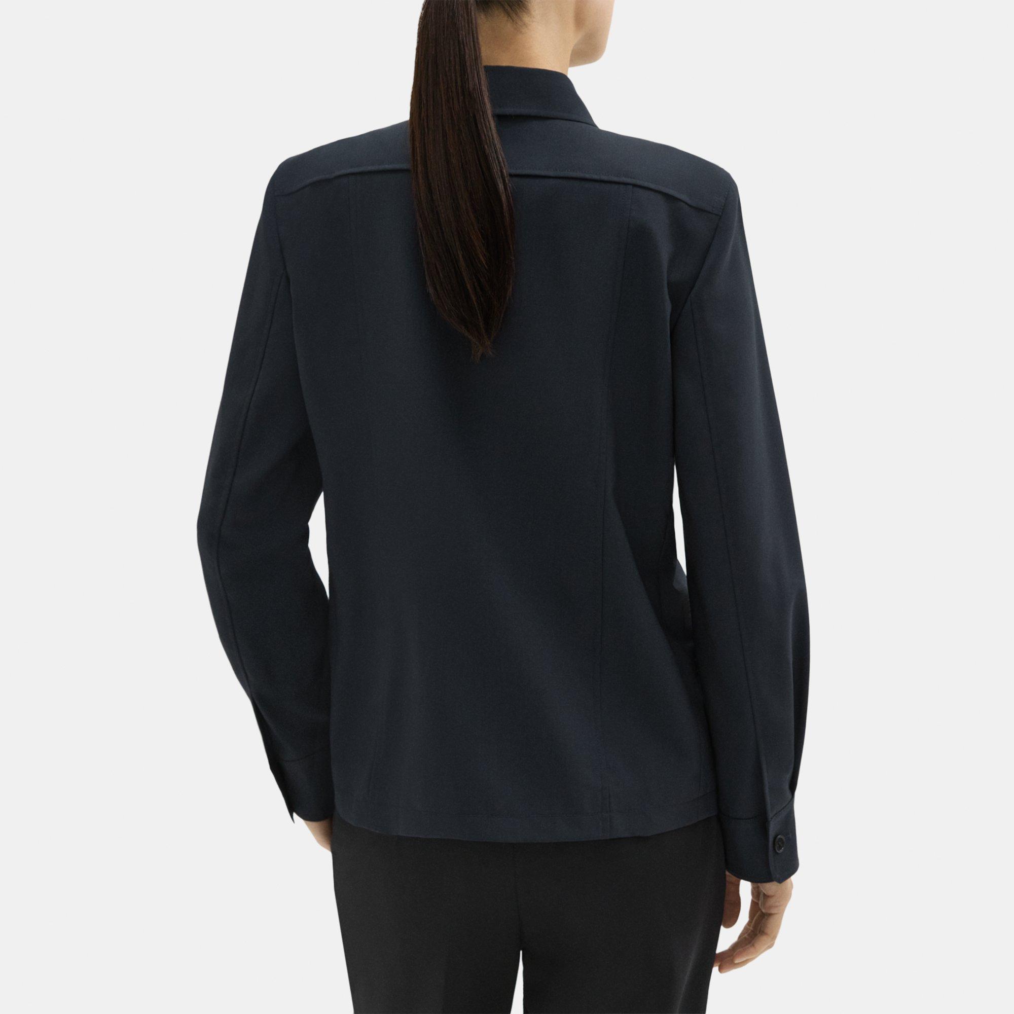 Tailored Virgin Wool Shirt Jacket