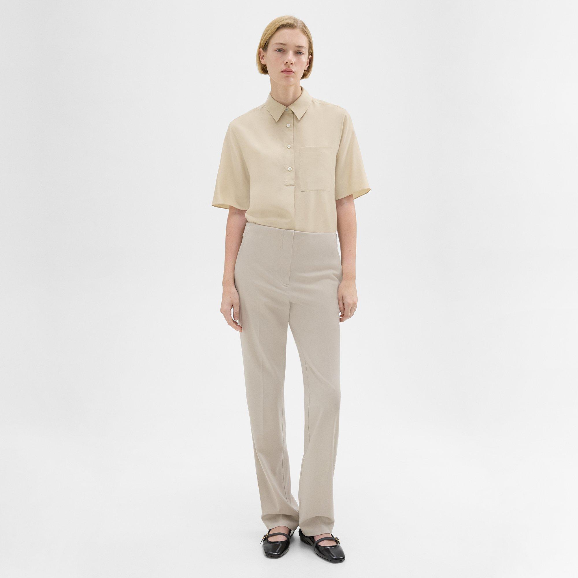 띠어리 Theory Adjustable Wool Gabardine Pant,AGED FLAX