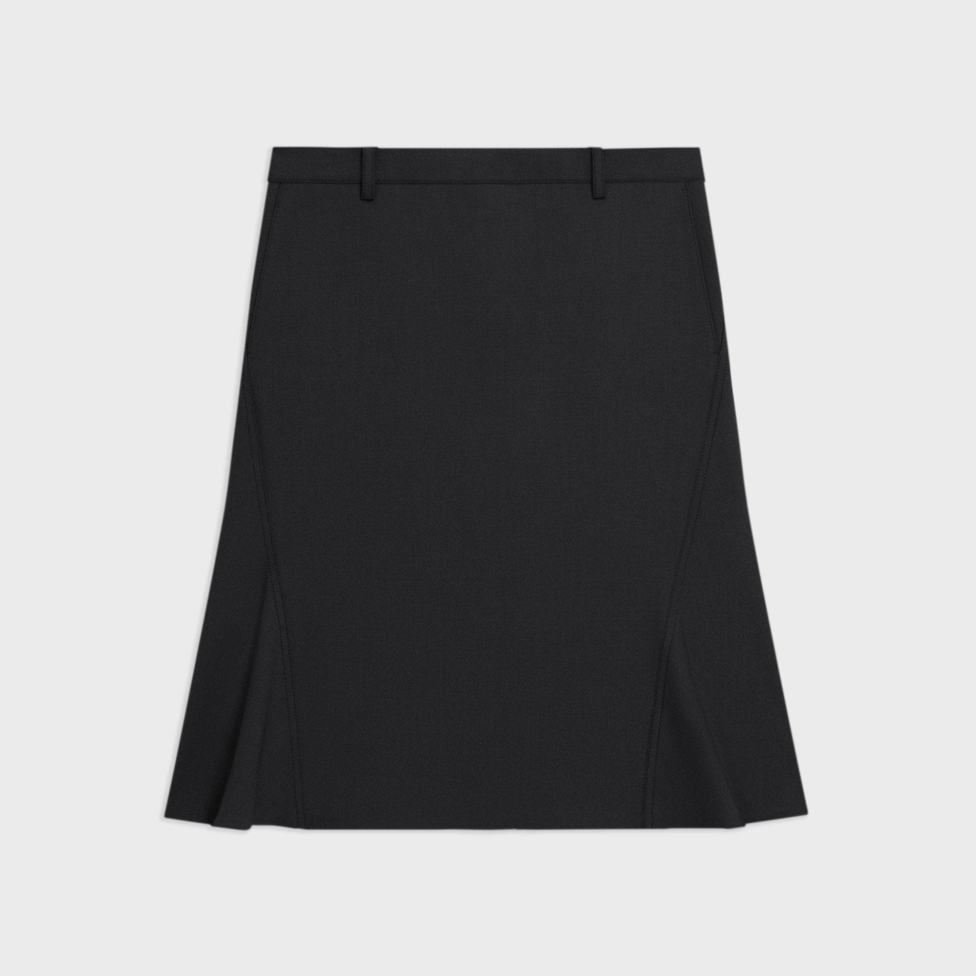 Wool Gabardine Trumpet Skirt