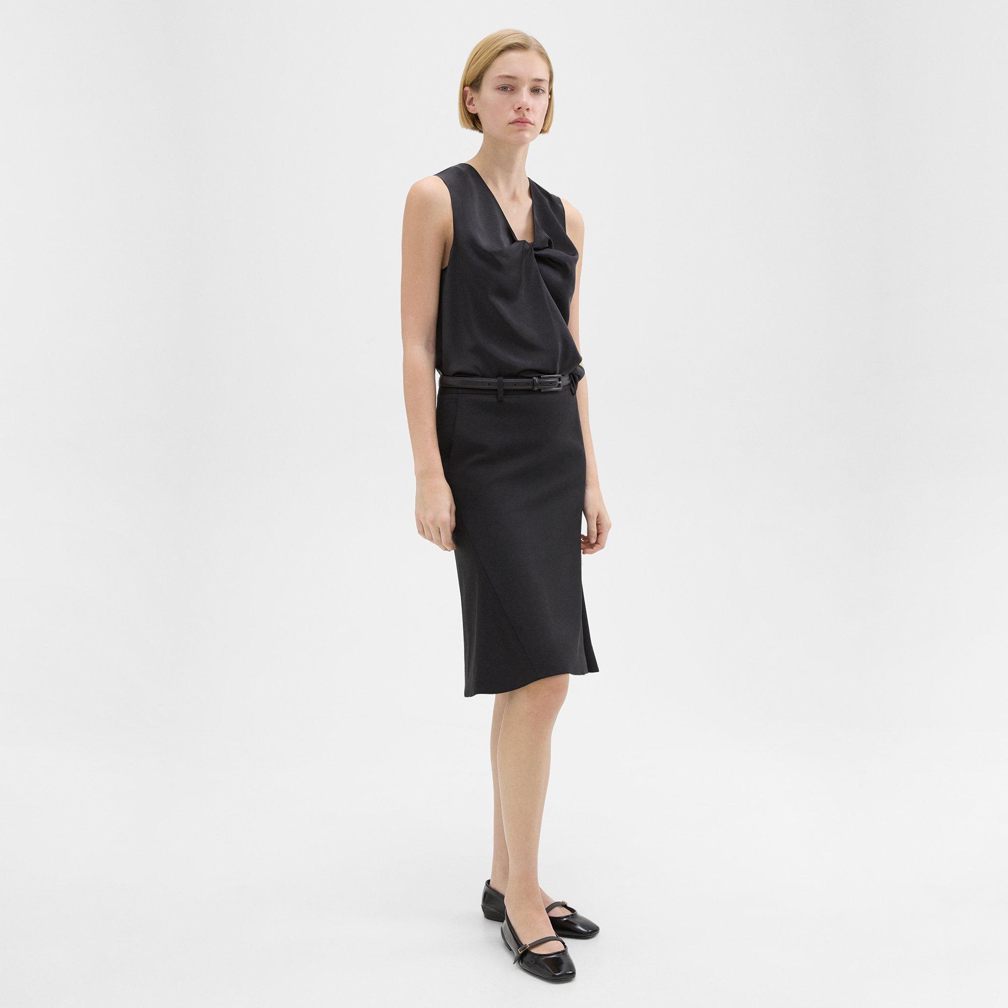 Wool Gabardine Trumpet Skirt