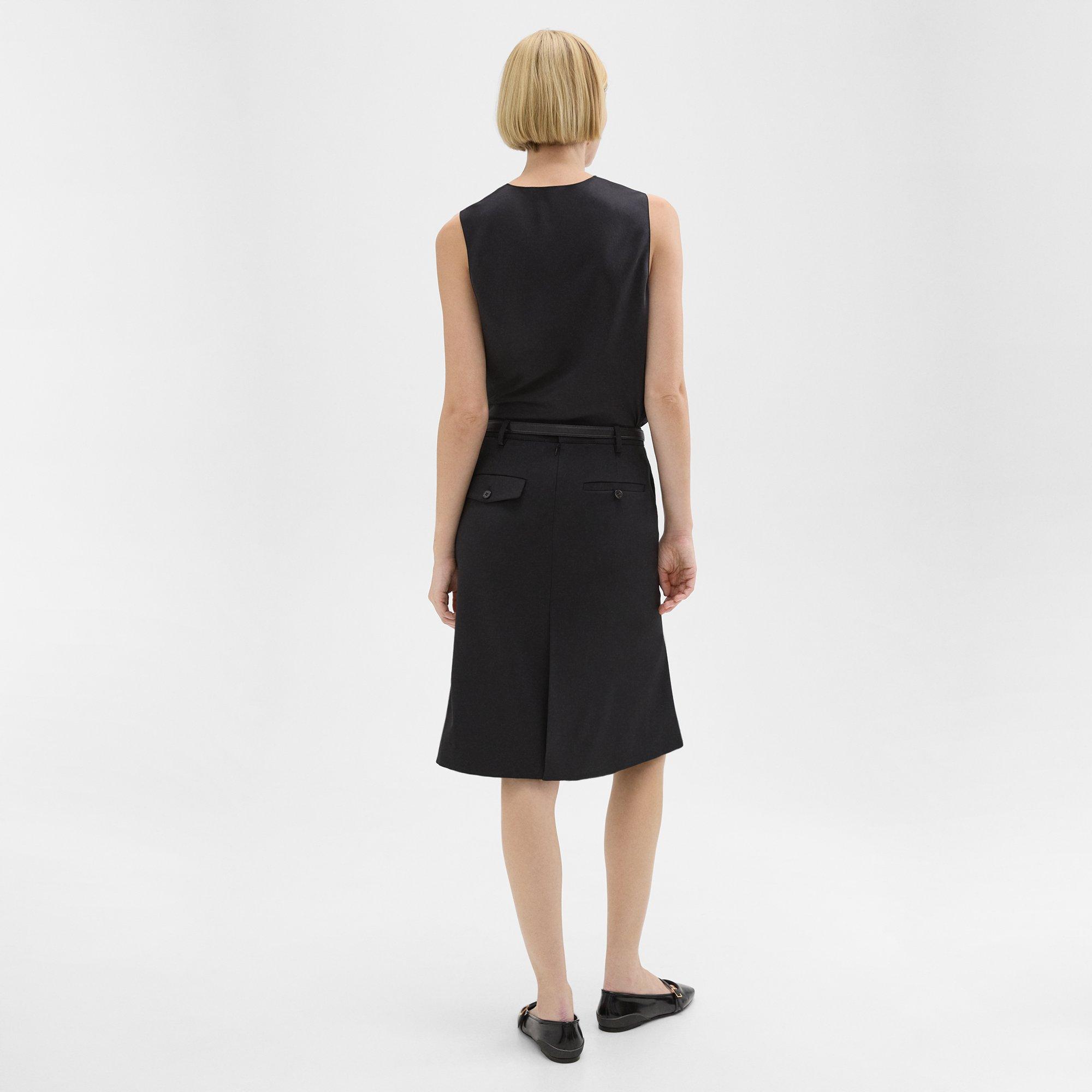 Wool Gabardine Trumpet Skirt