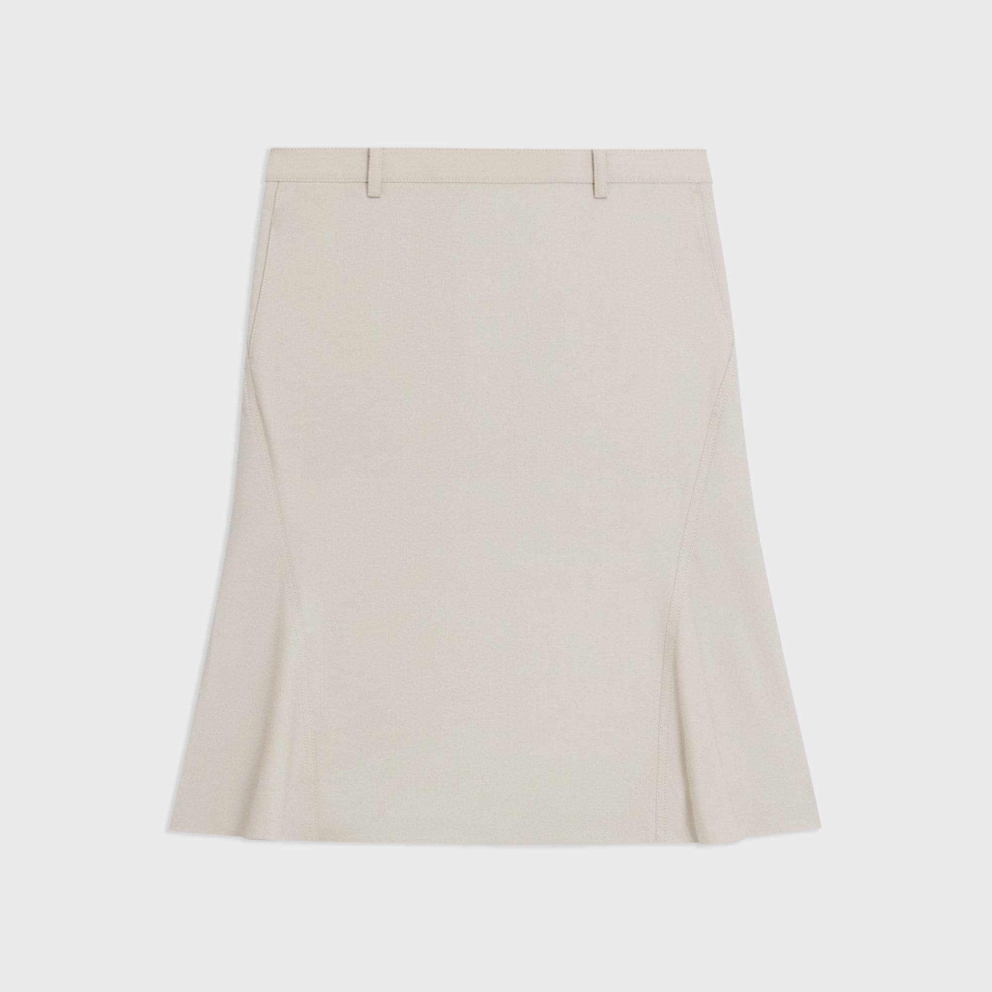 Wool Gabardine Trumpet Skirt