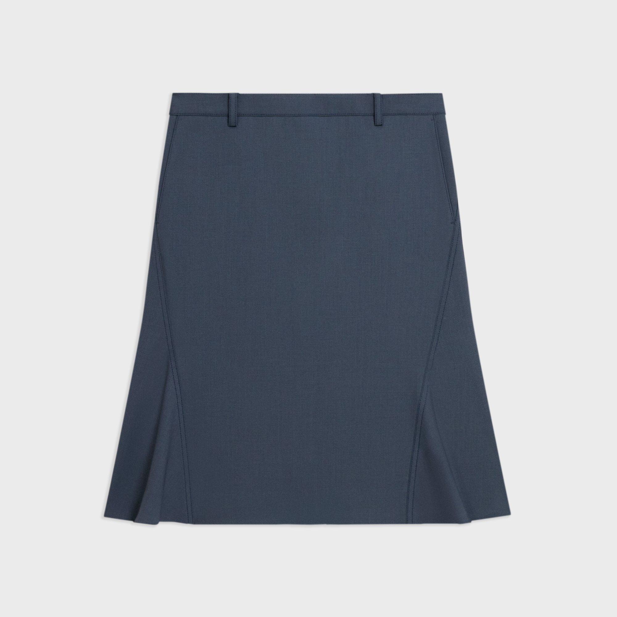 Wool Gabardine Trumpet Skirt