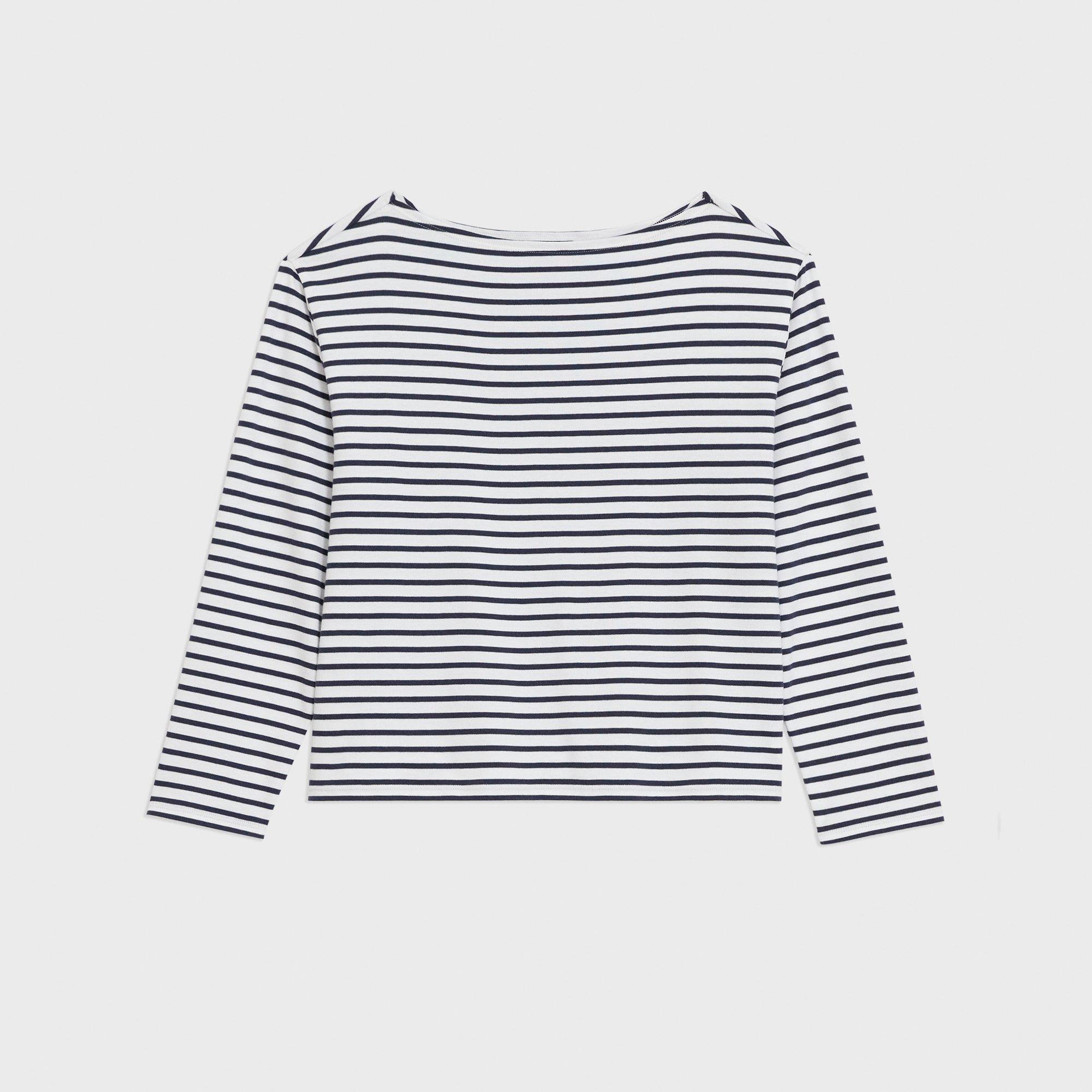 トップス Theory2023 Clean CottoncashOpenNeck P.O Cotton Jersey Boat Neck Tee | Theory