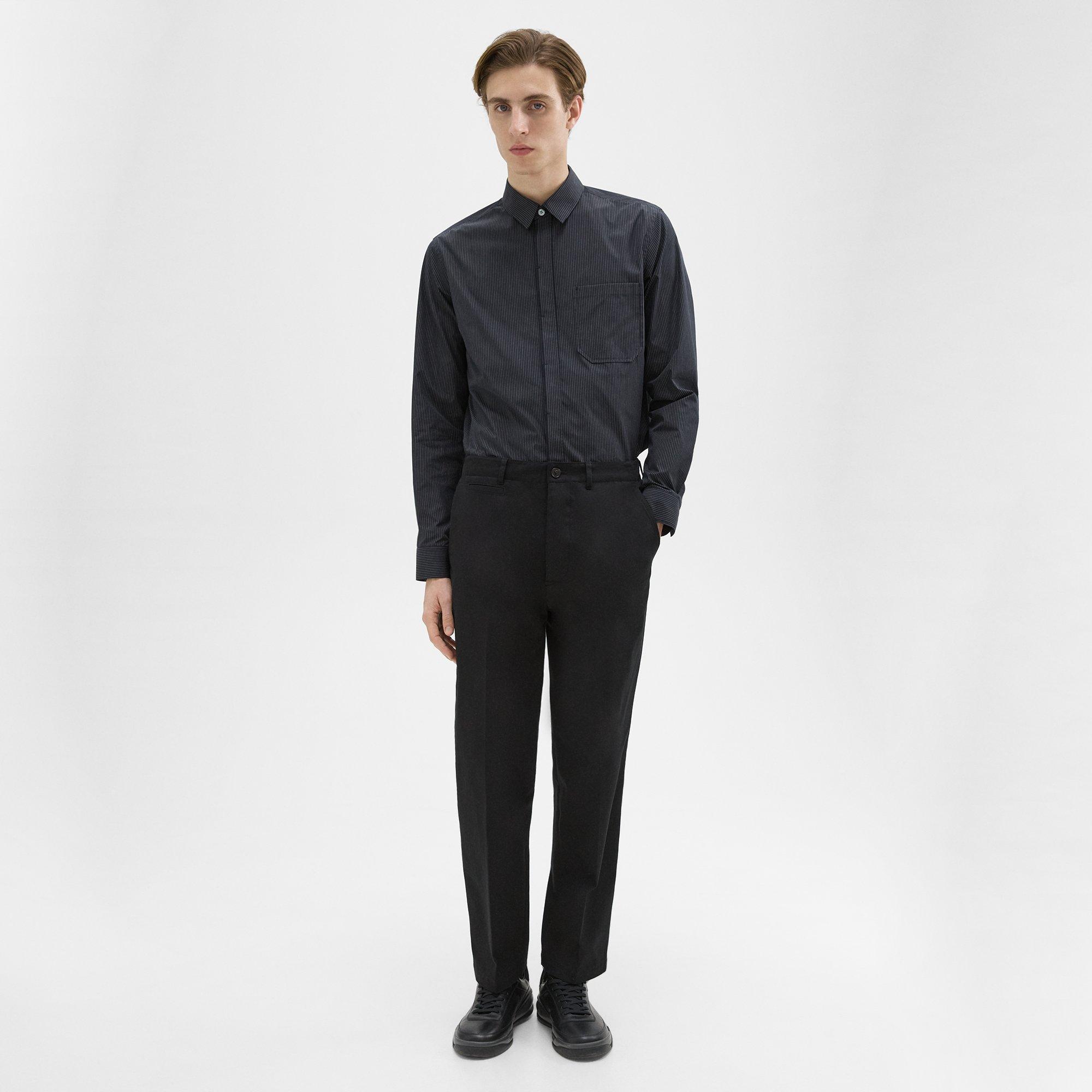 띠어리 Theory Relaxed Virgin Wool Pant,BLACK