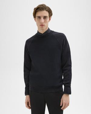 띠어리 Theory Scuba-Wool Combo Sweatshirt,BLACK