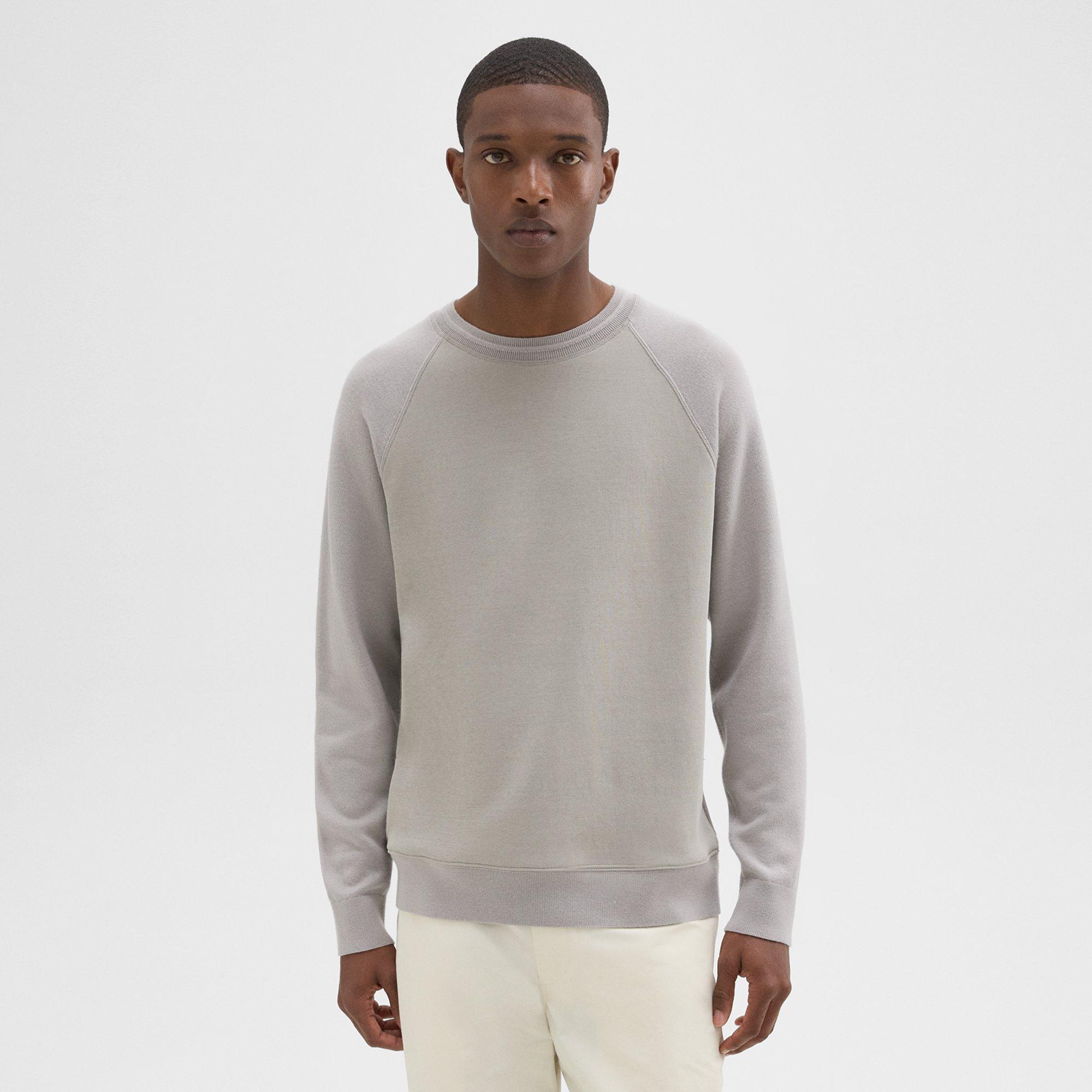 띠어리 Theory Scuba-Wool Combo Sweatshirt,CALCITE