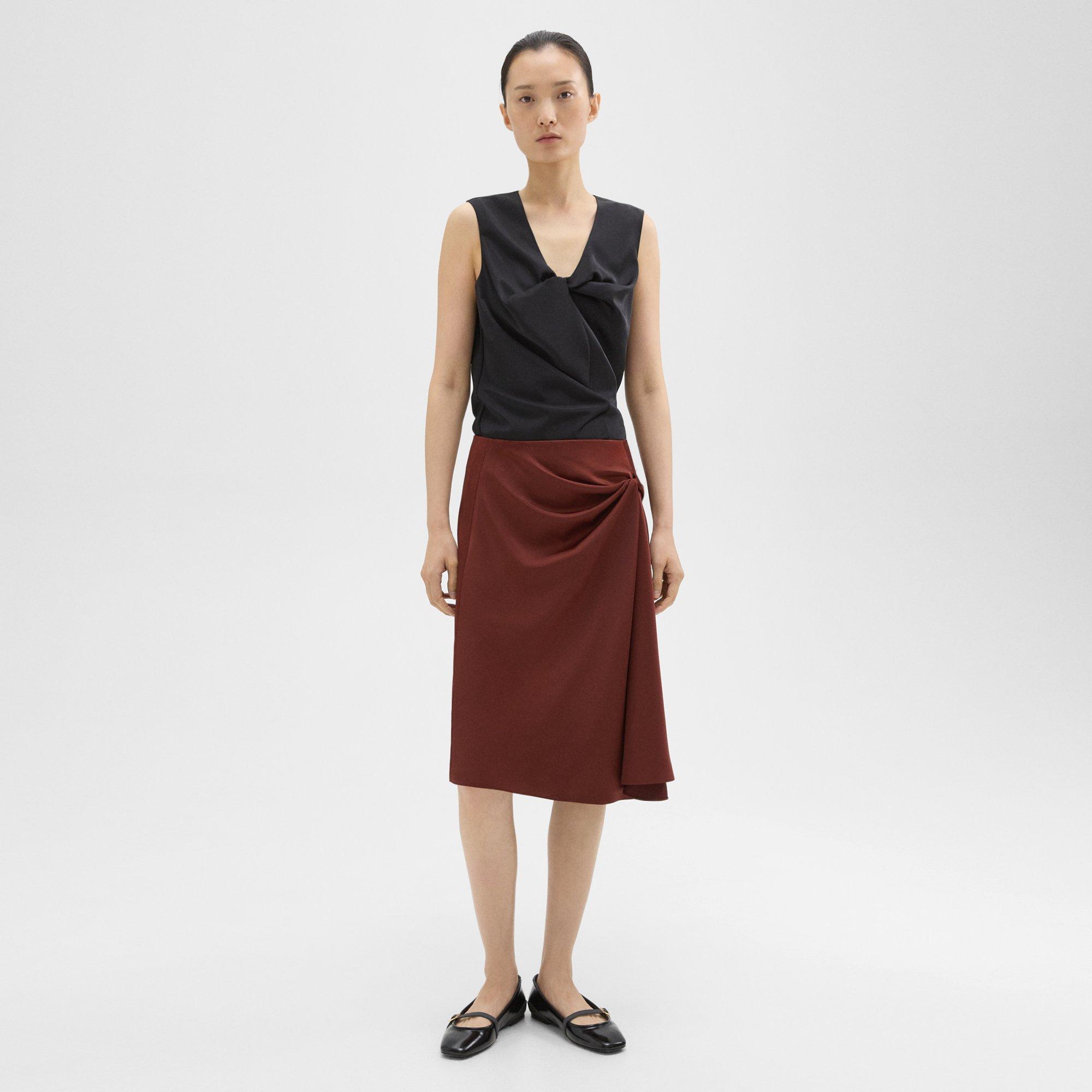 띠어리 Theory Twisted Midi Skirt,CANYON