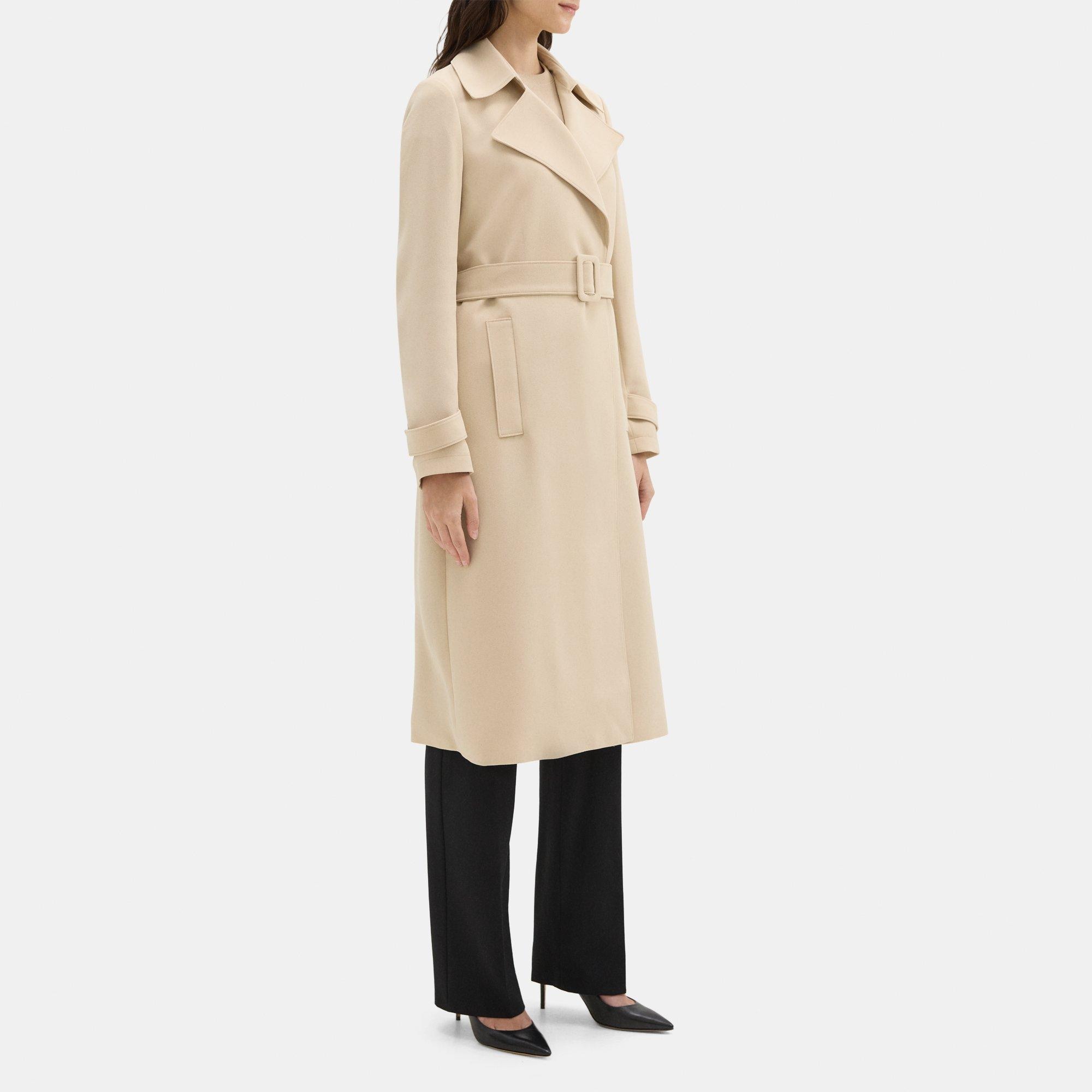 Relaxed Trench Coat in Crepe