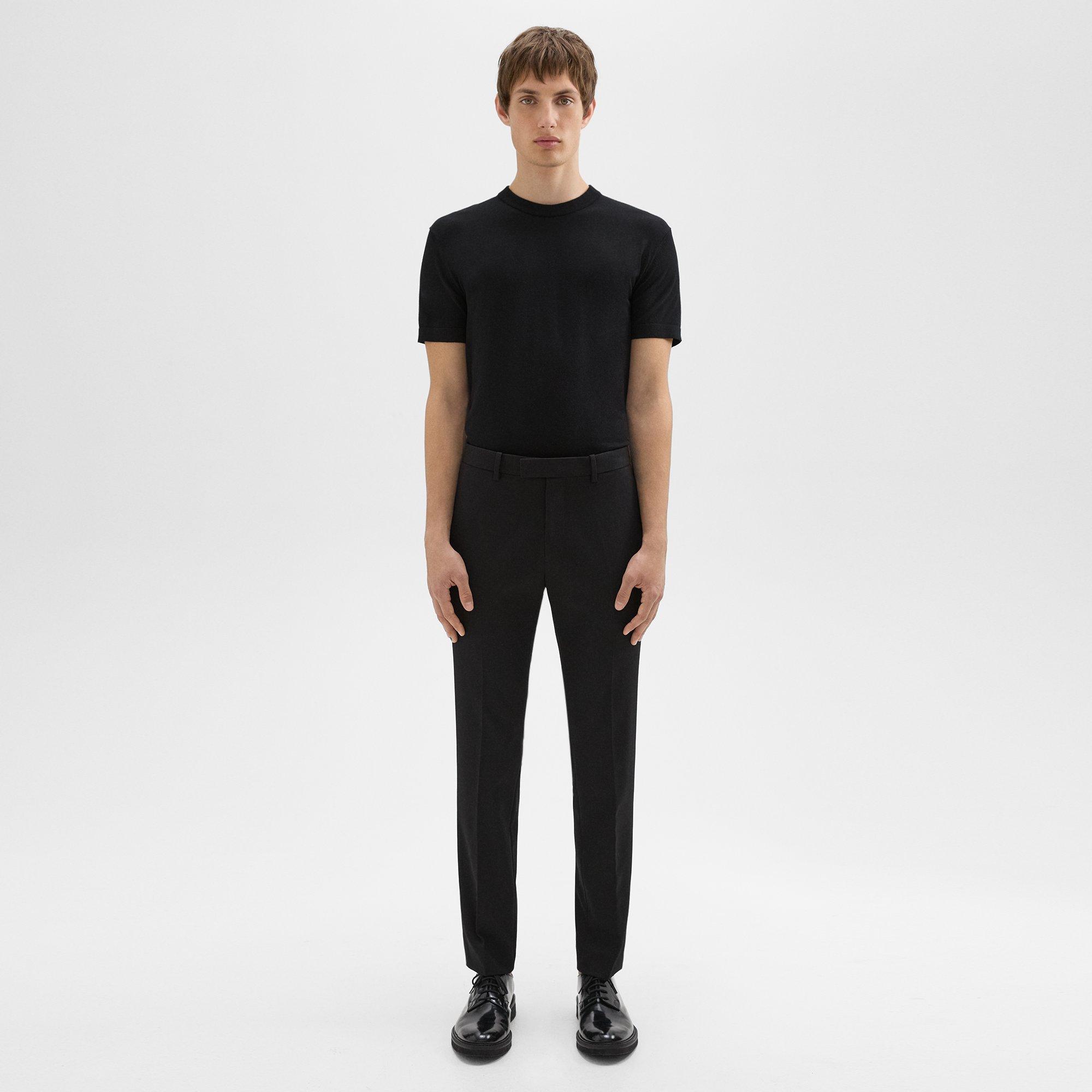 띠어리 Theory Zaine Tab Pant in Stretch Cotton,BLACK