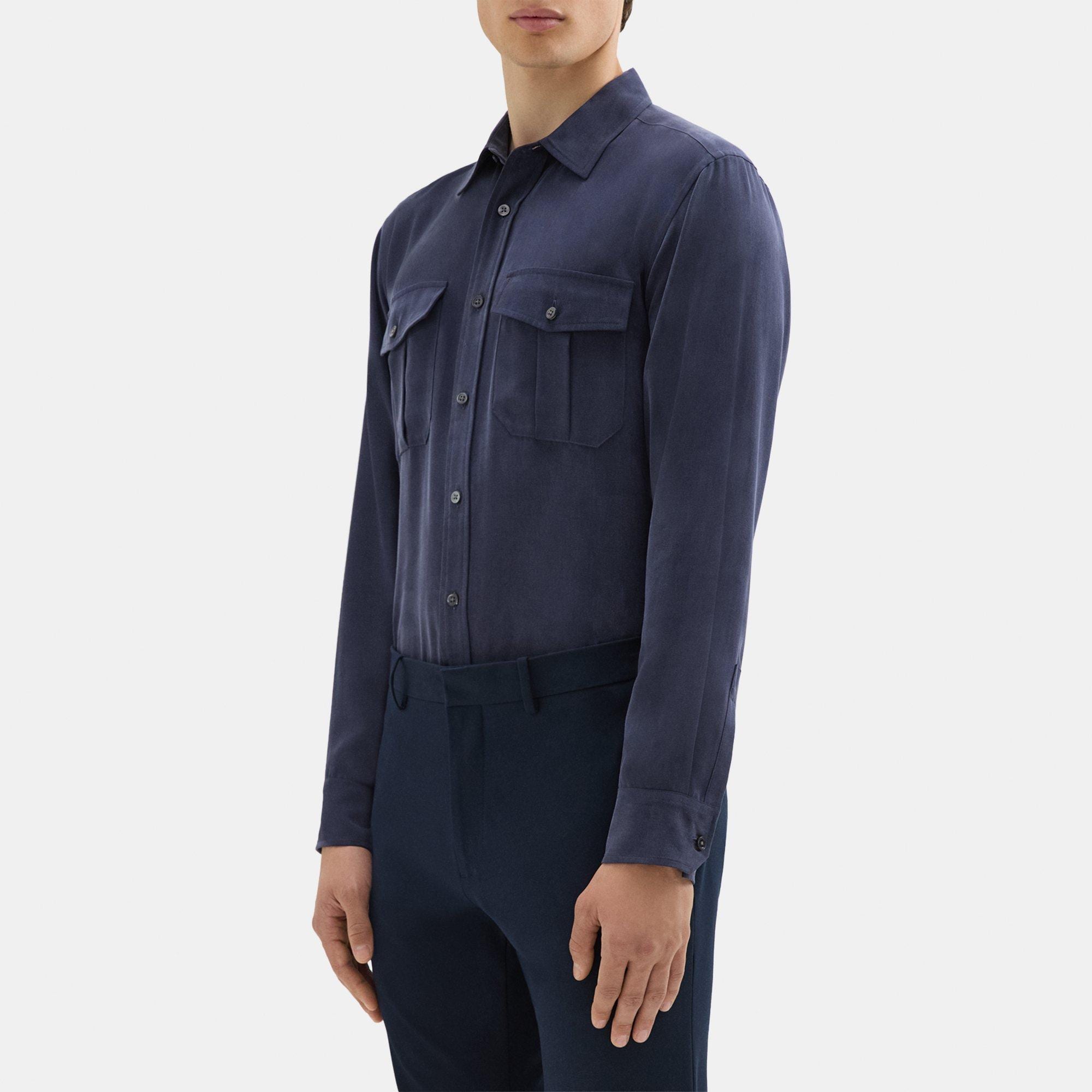 Military Shirt in Fluid Twill