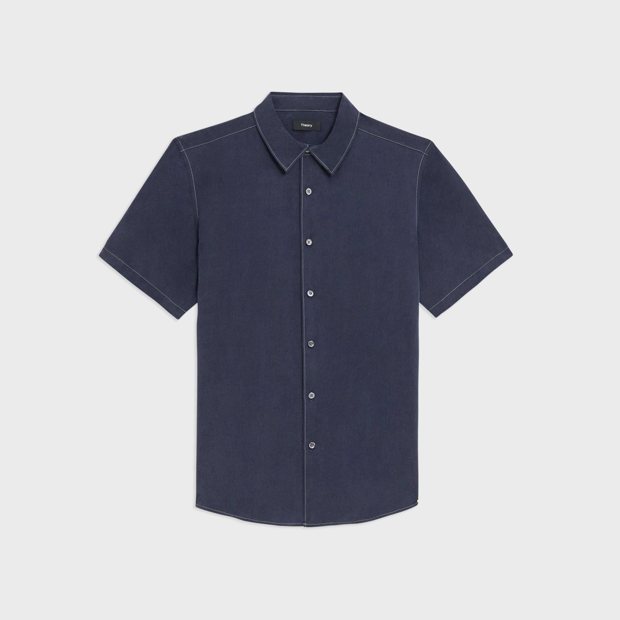 Irving Short-Sleeve Shirt in Fluid Twill