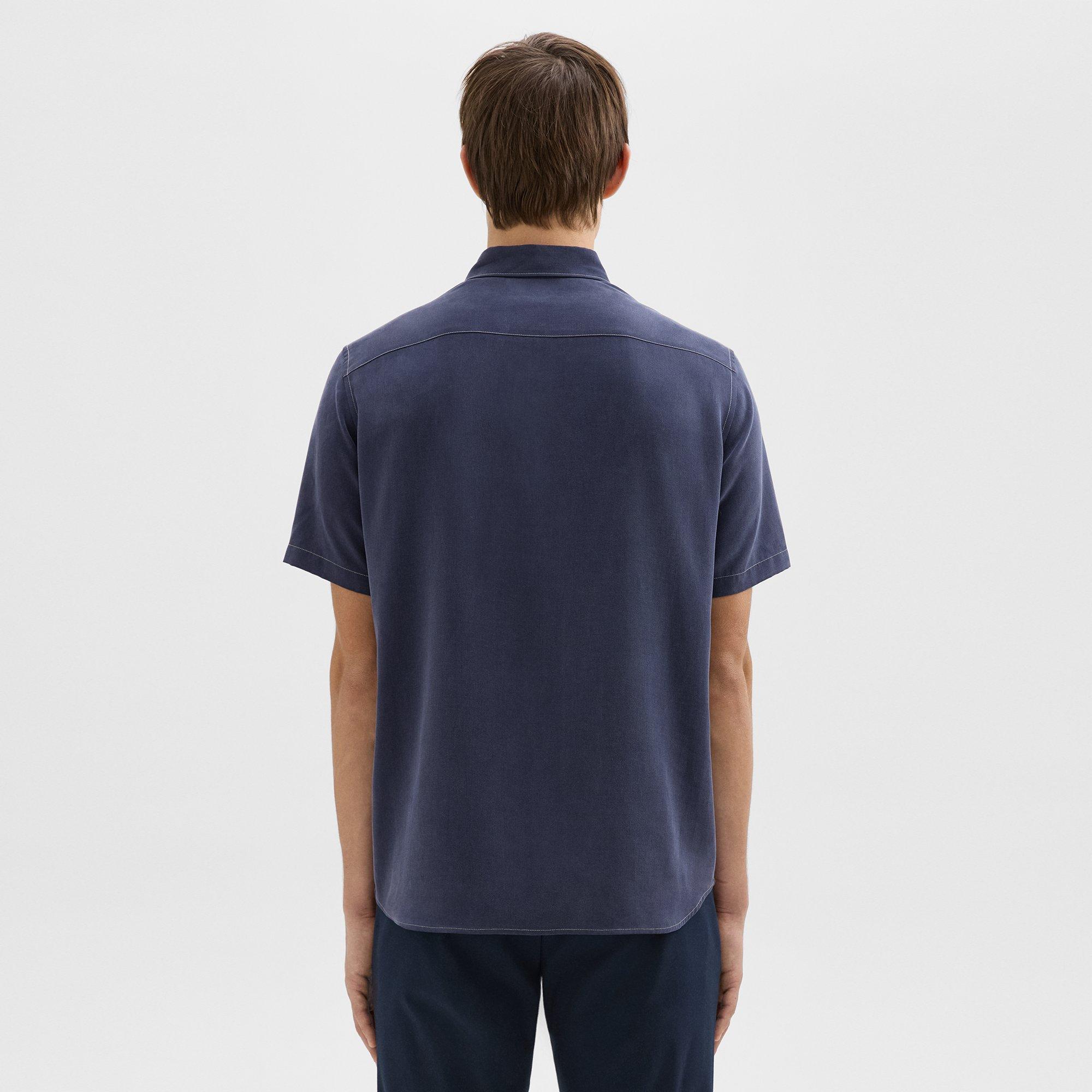 Irving Short-Sleeve Shirt in Fluid Twill