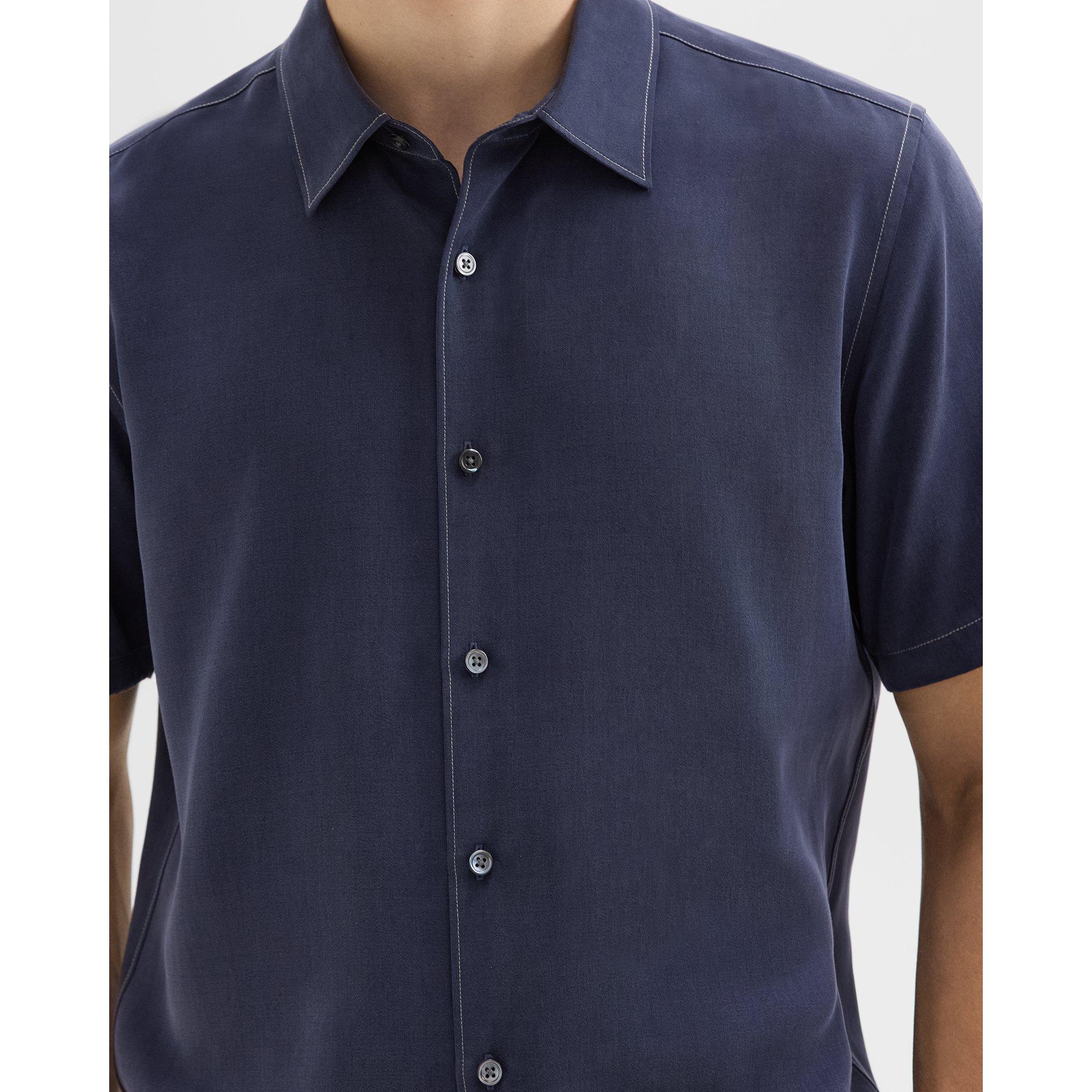 Irving Short-Sleeve Shirt in Fluid Twill