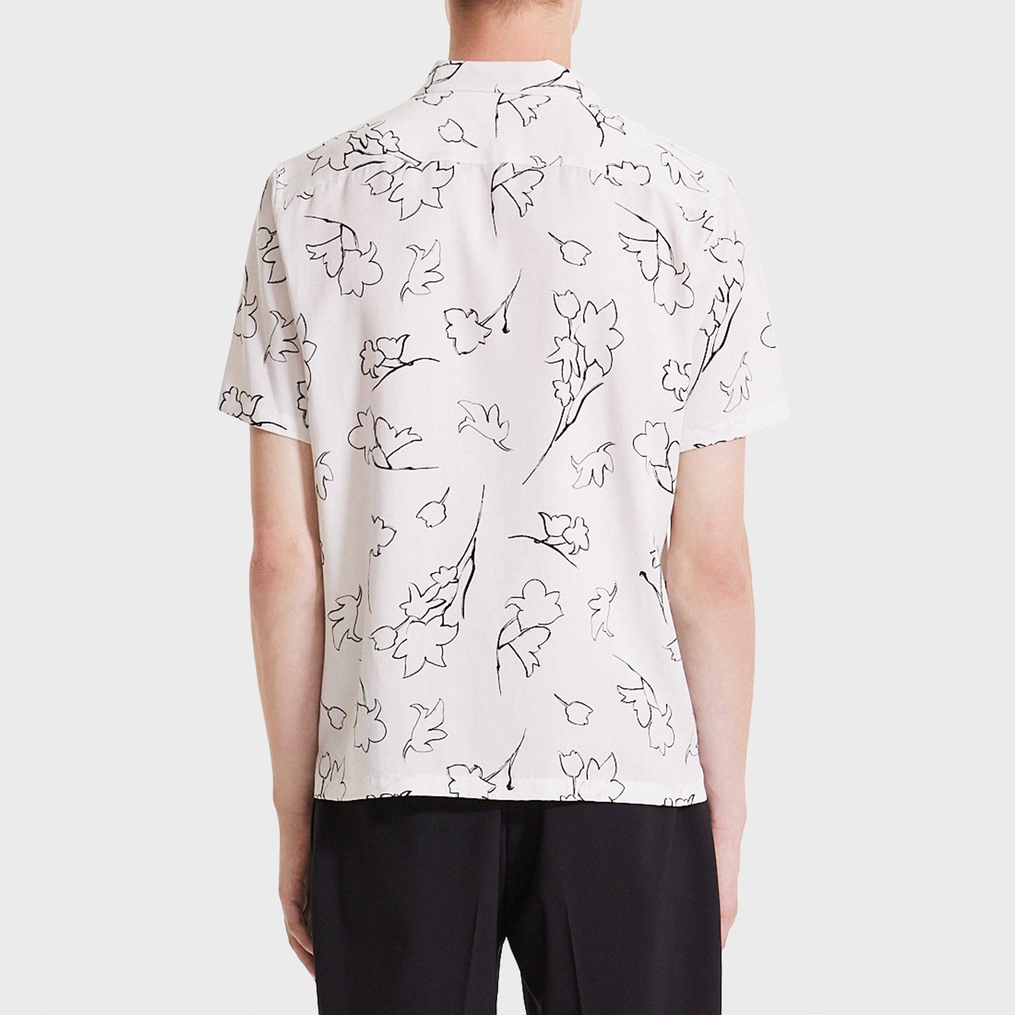 Irving Short-Sleeve Shirt in Floral Fluid Twill