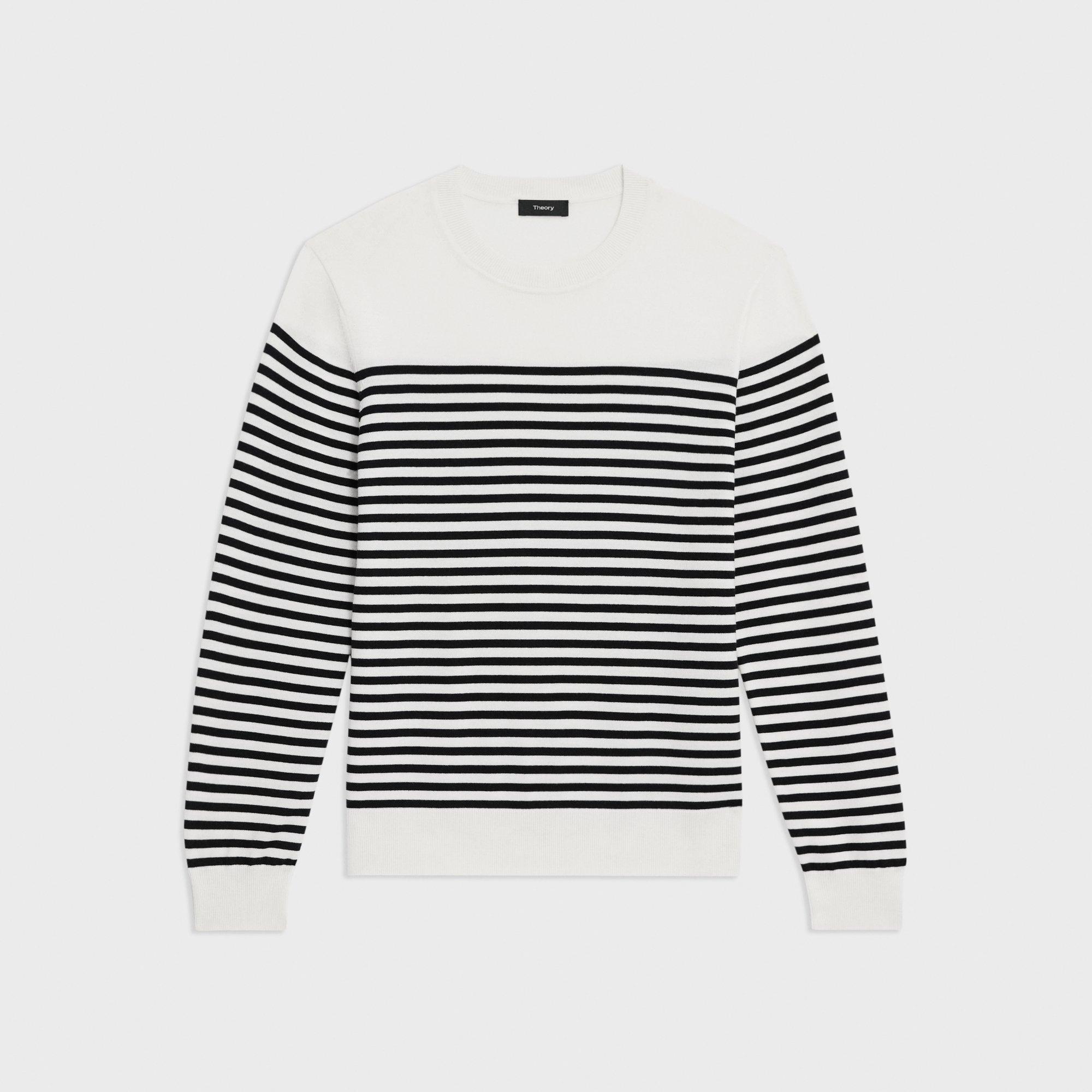 Striped Crewneck Sweater in Merino Wool