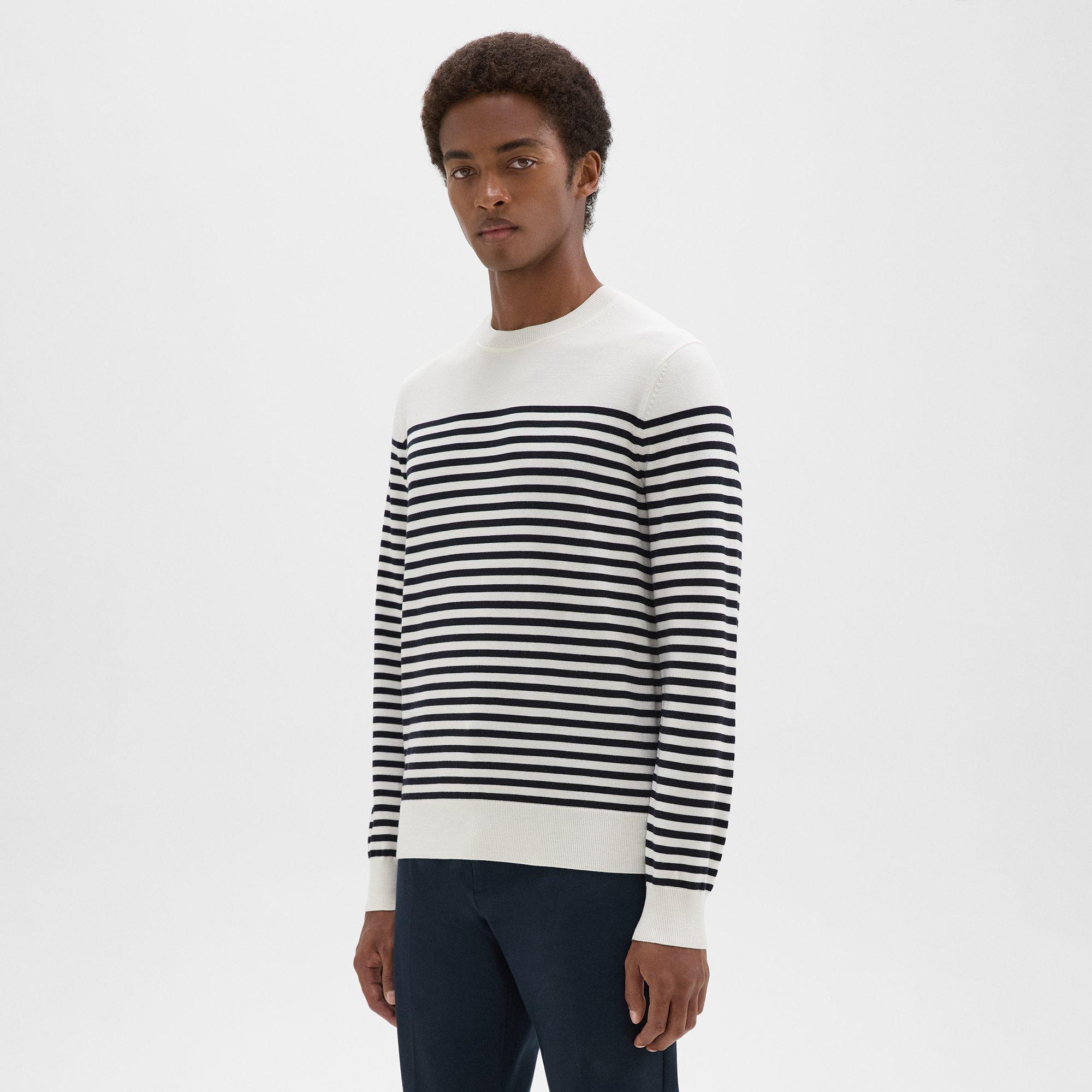 Striped Crewneck Sweater in Merino Wool