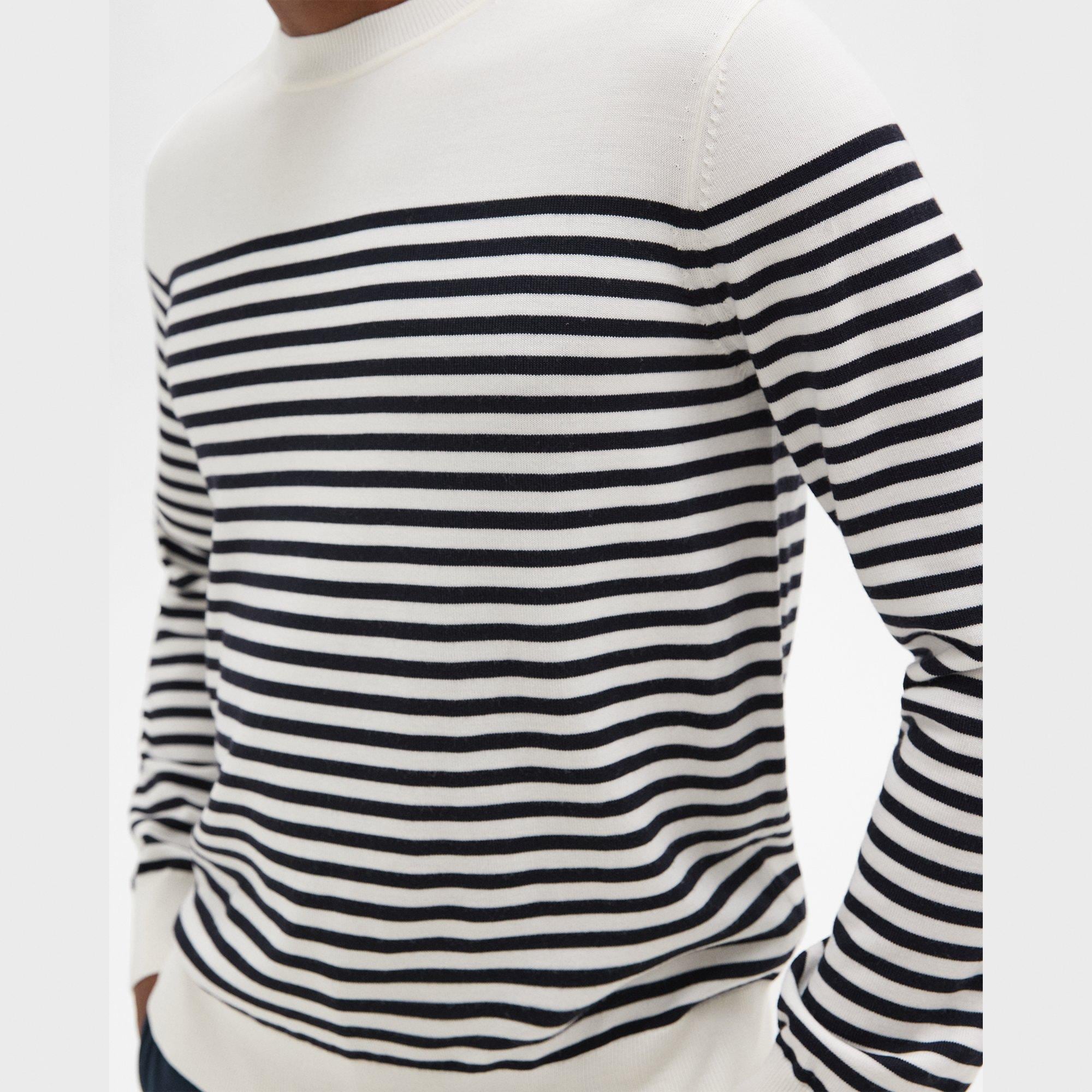 Striped Crewneck Sweater in Merino Wool