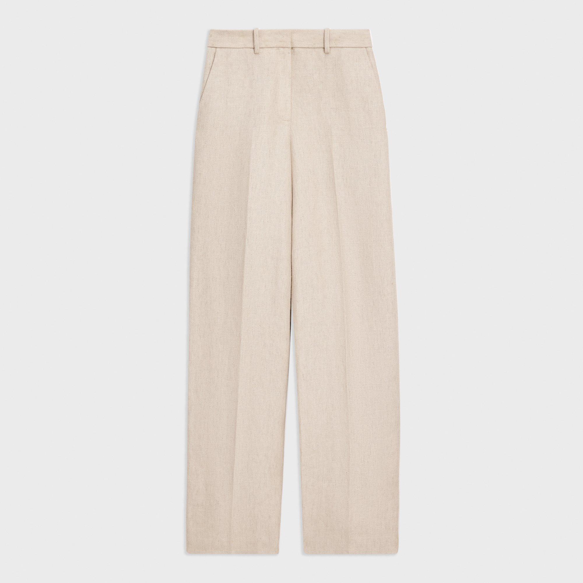 Straight-Leg Pant in Basket Weave Linen