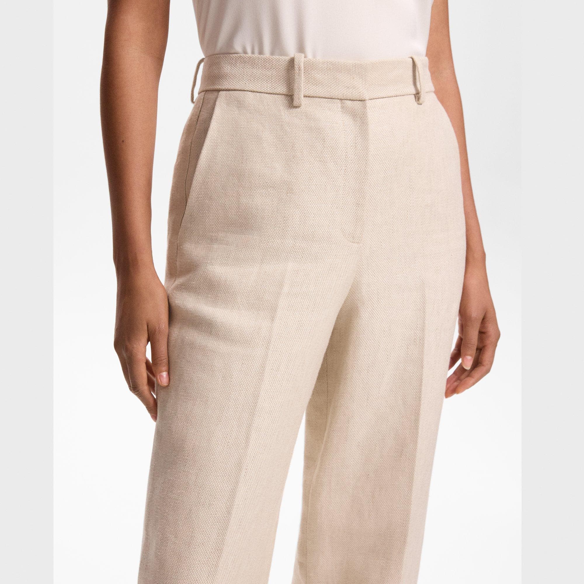 Straight-Leg Pant in Basket Weave Linen