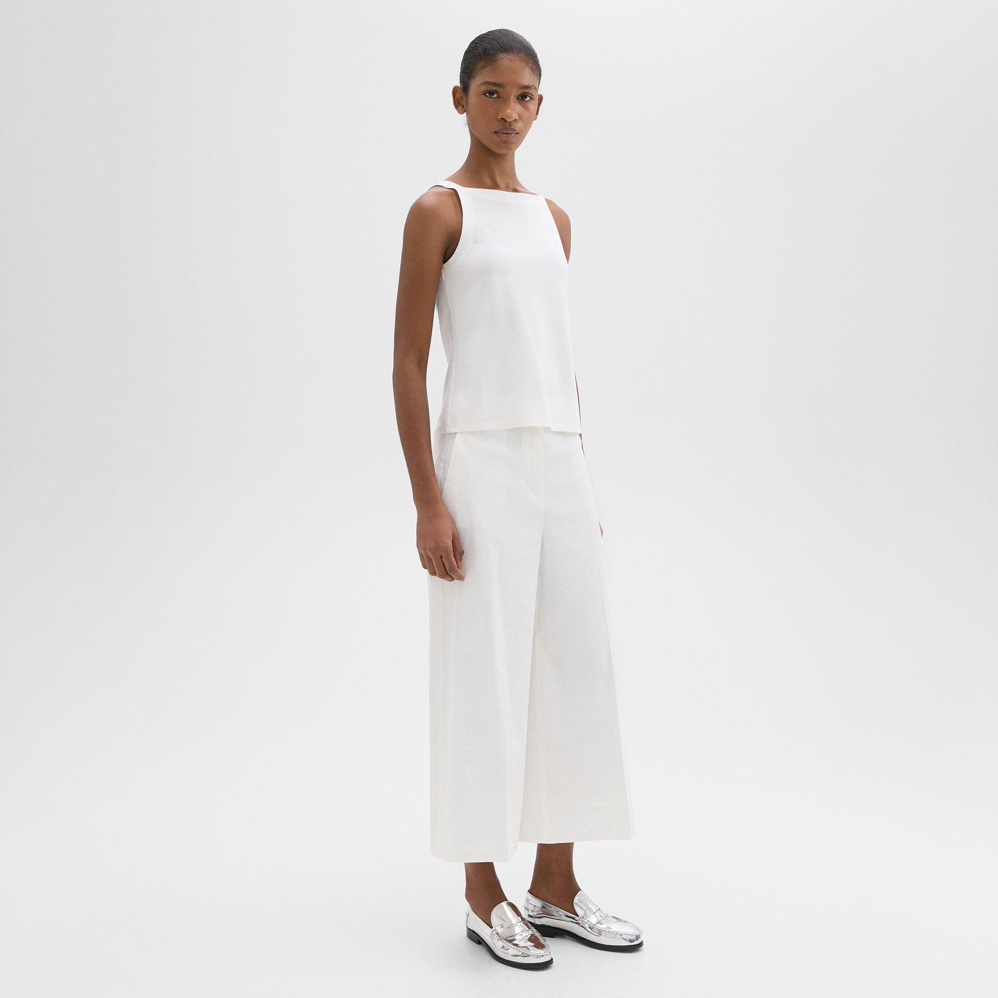 Cropped Wide-Leg Pant in Good Linen