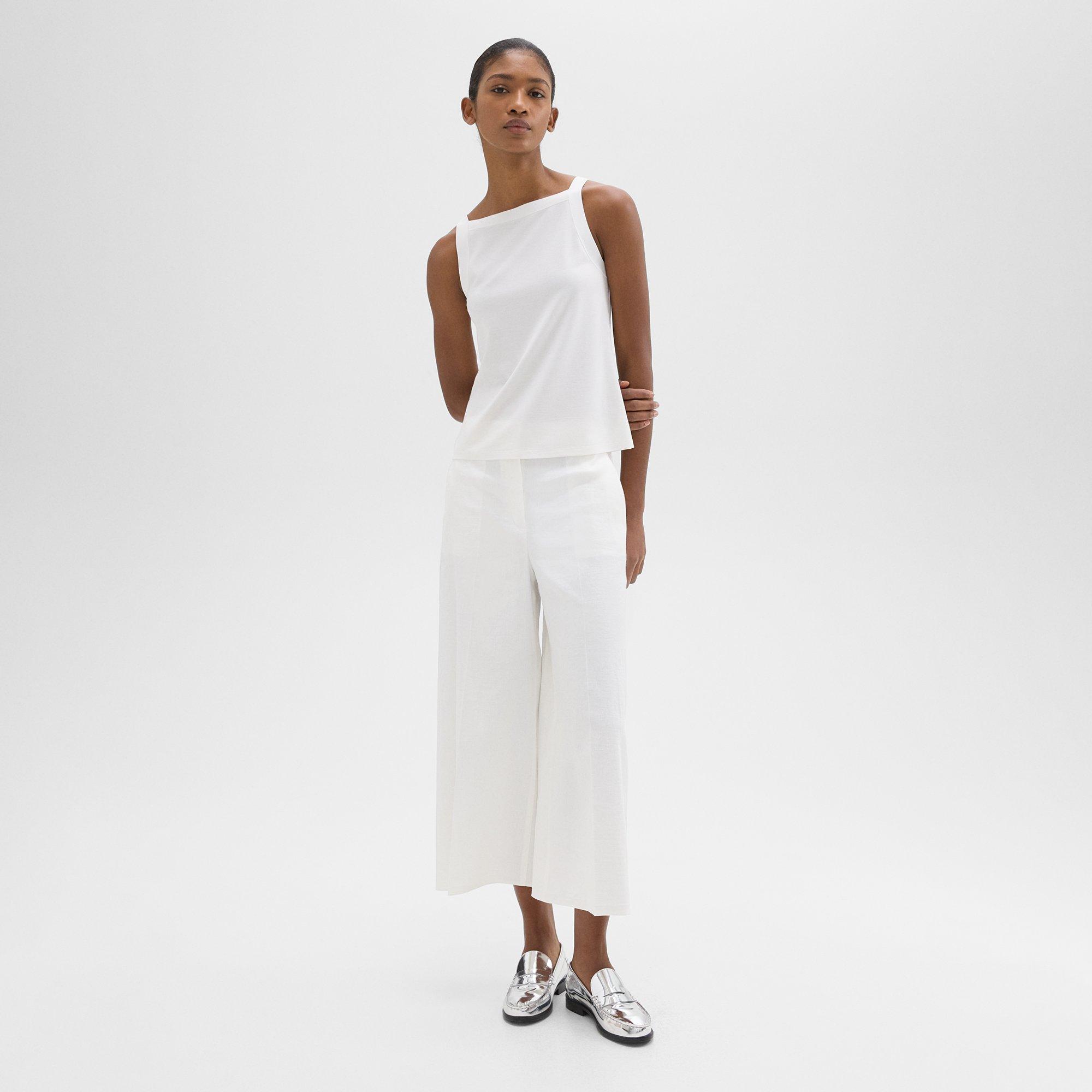 Cropped Wide-Leg Pant in Good Linen