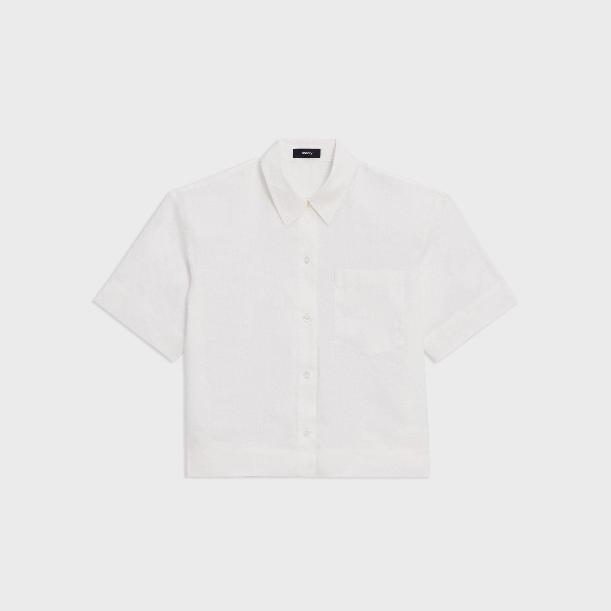 Short-Sleeve Shirt in Relaxed Linen