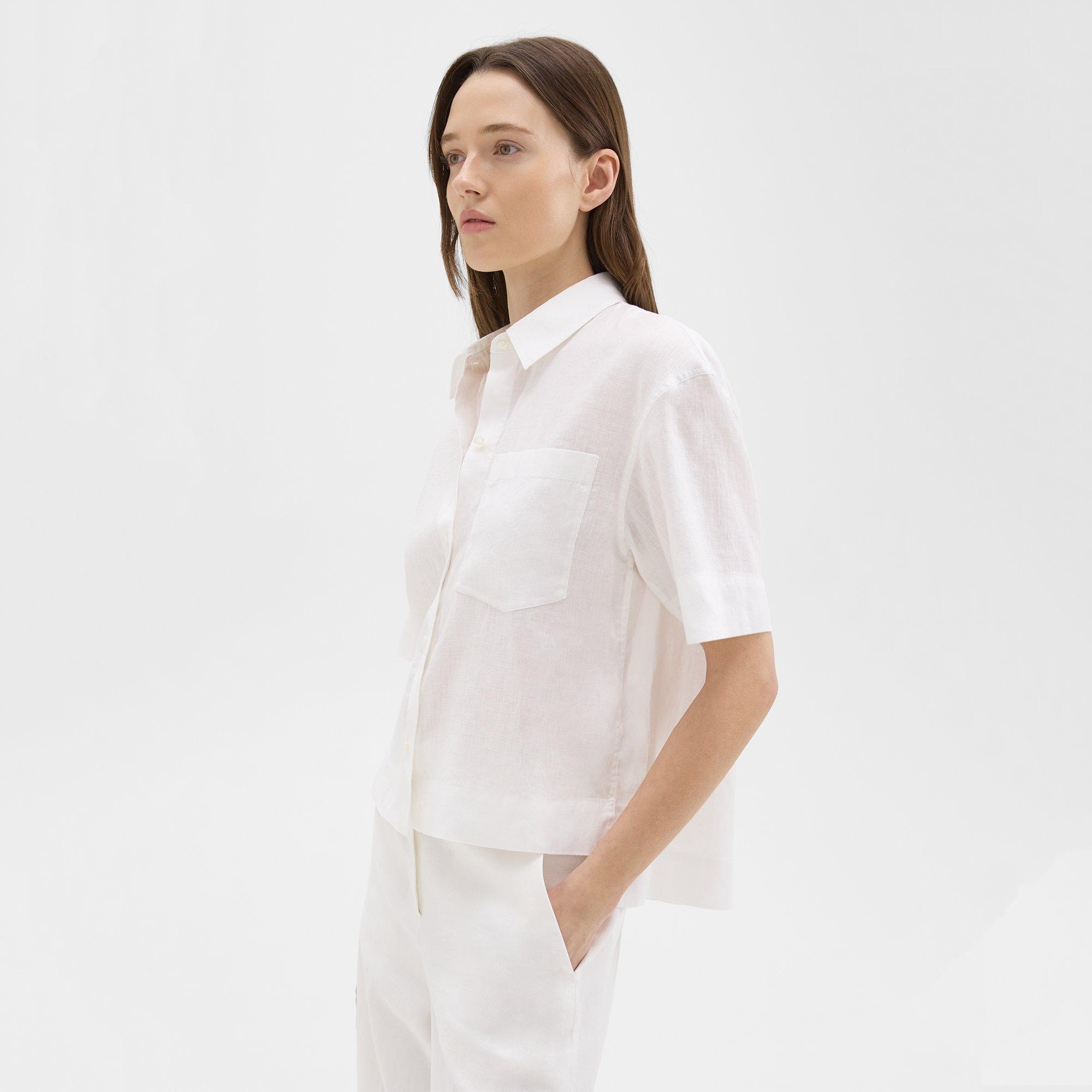 Short-Sleeve Shirt in Relaxed Linen