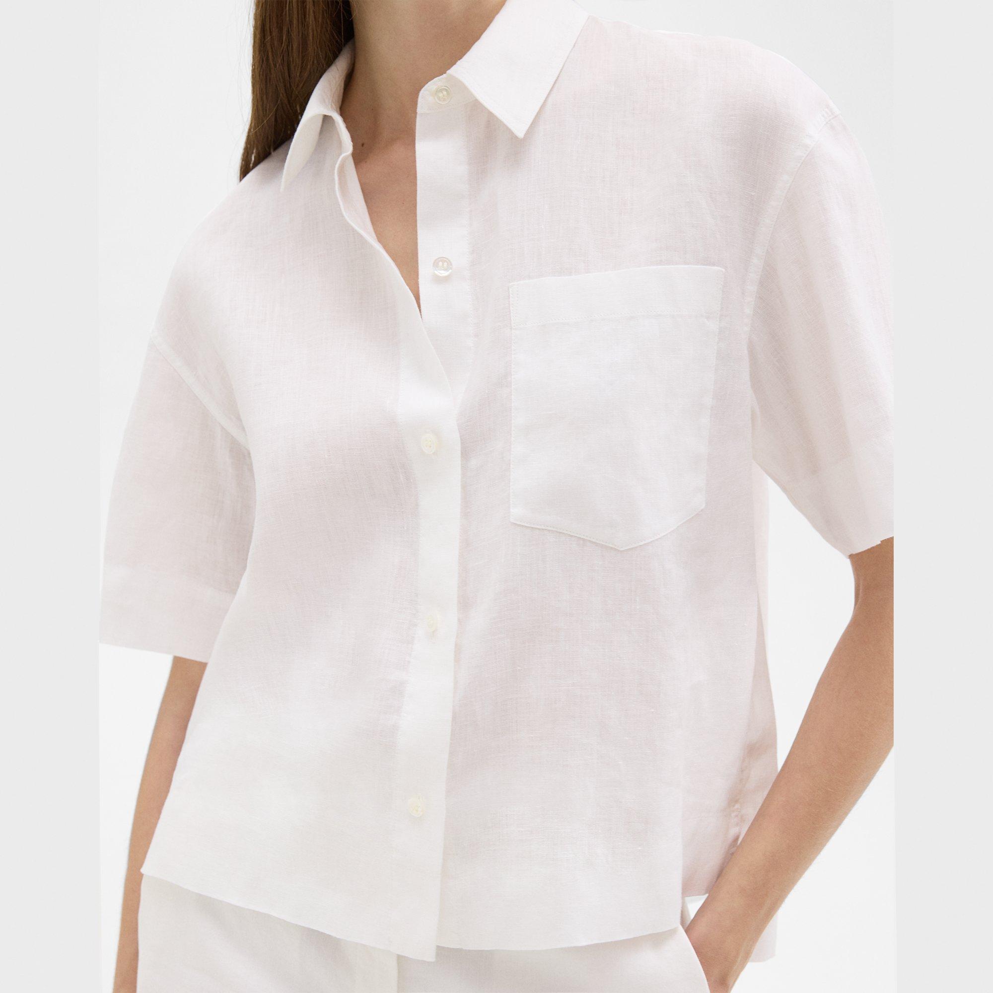 Short-Sleeve Shirt in Relaxed Linen
