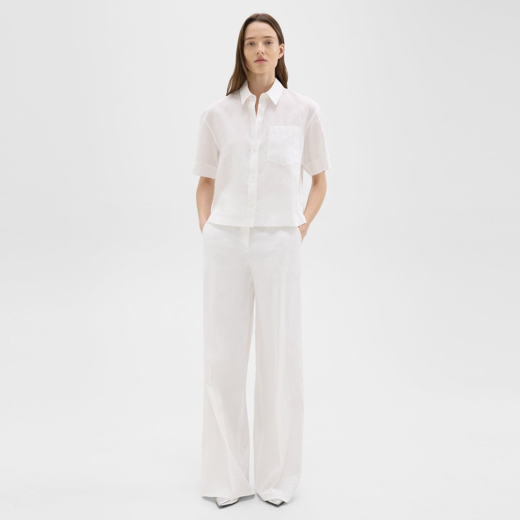Short-Sleeve Shirt in Relaxed Linen