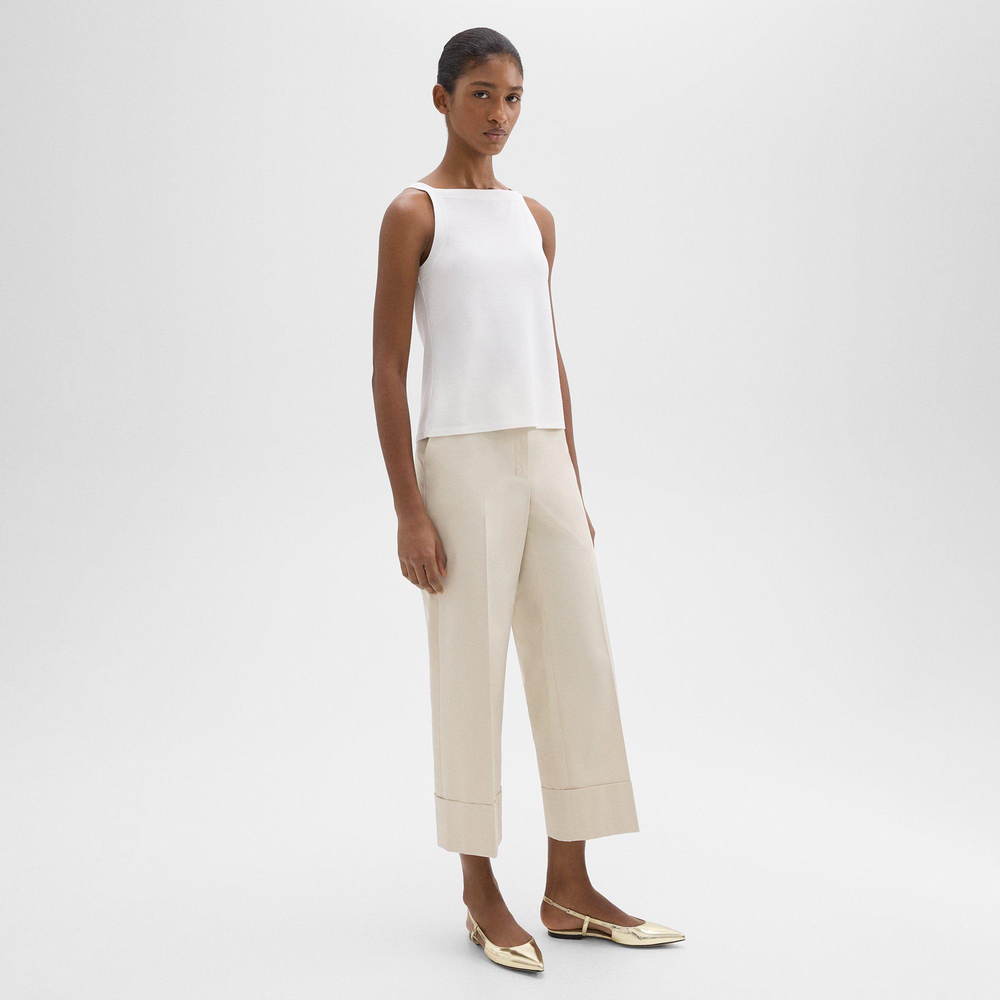 High-Waist Cuff Pant in Organic Cotton