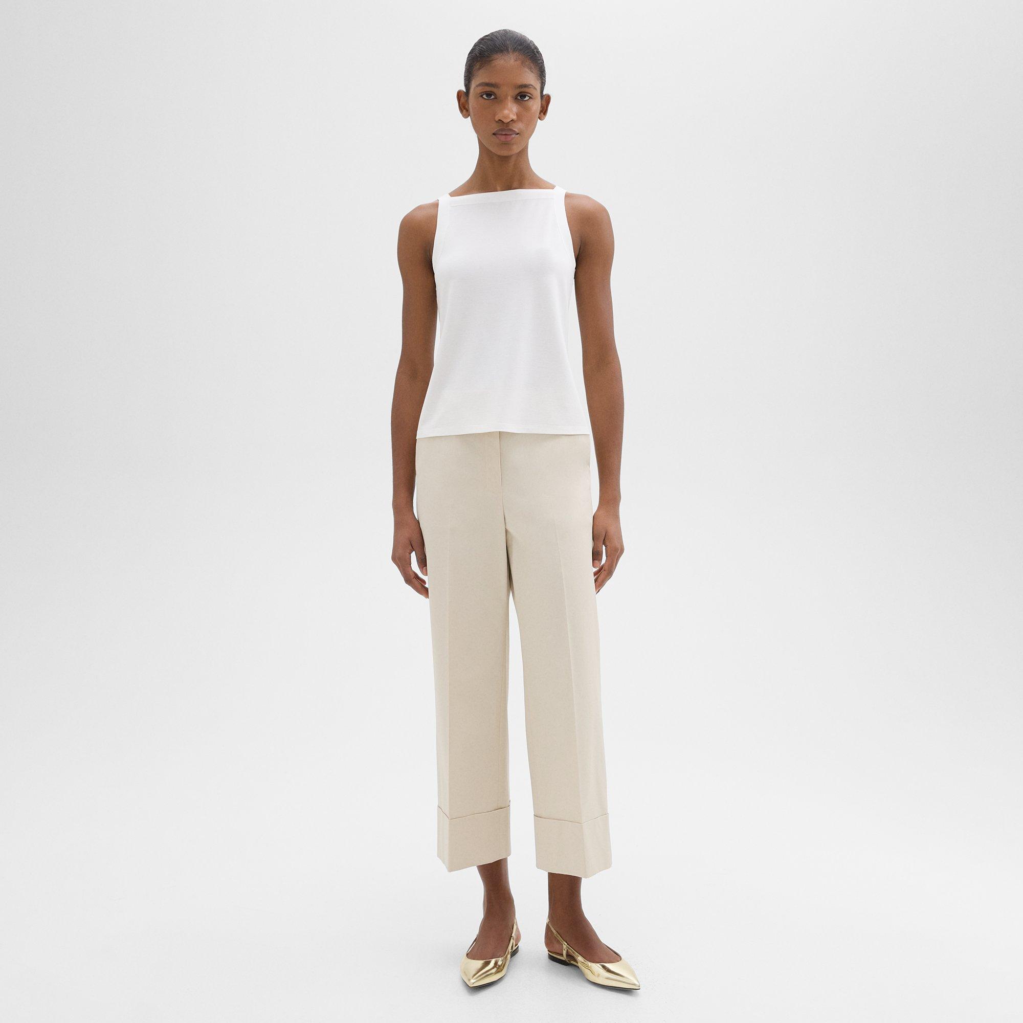 High-Waist Cuff Pant in Organic Cotton