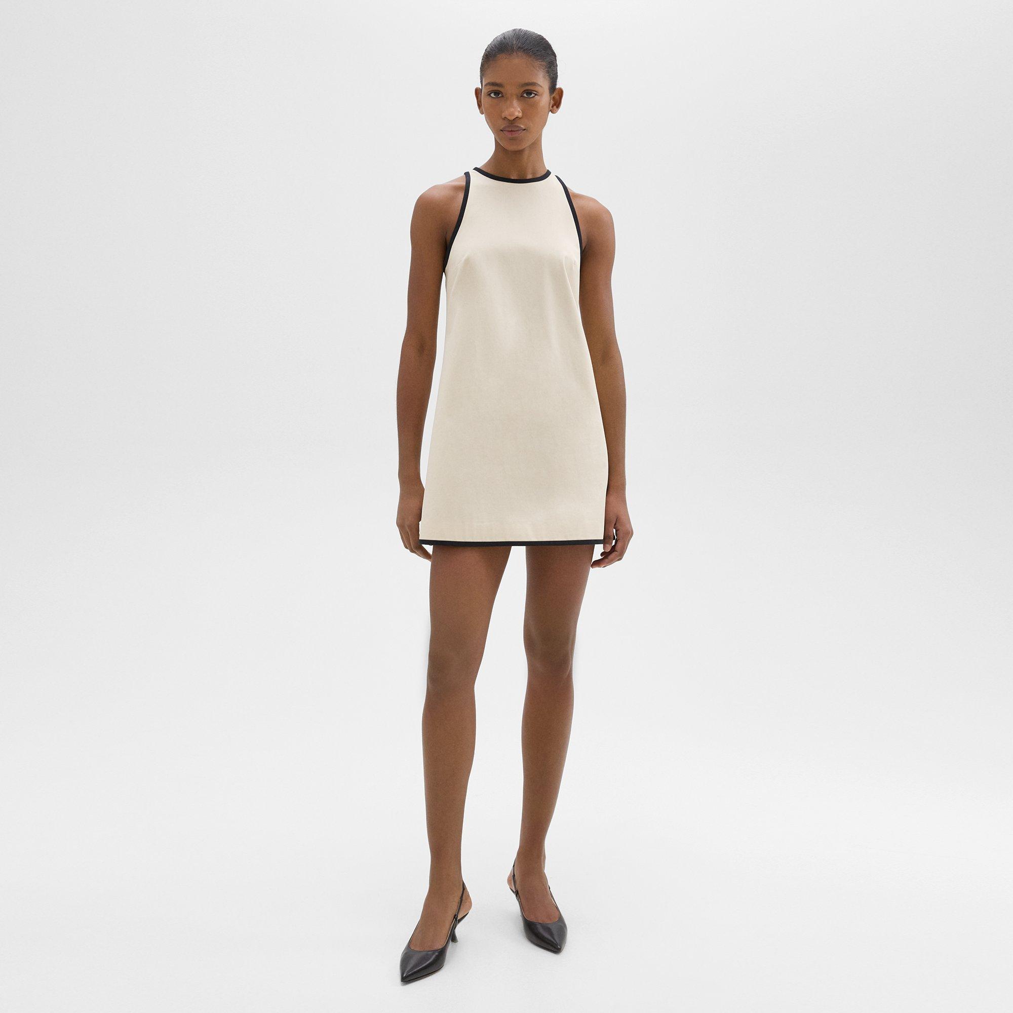 띠어리 Theory Shift Dress in Organic Cotton,SAND/BLACK