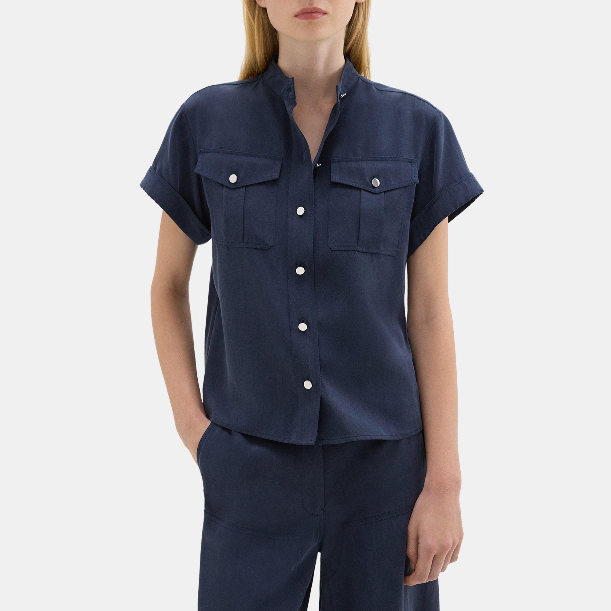 Military Shirt in Fluid Twill