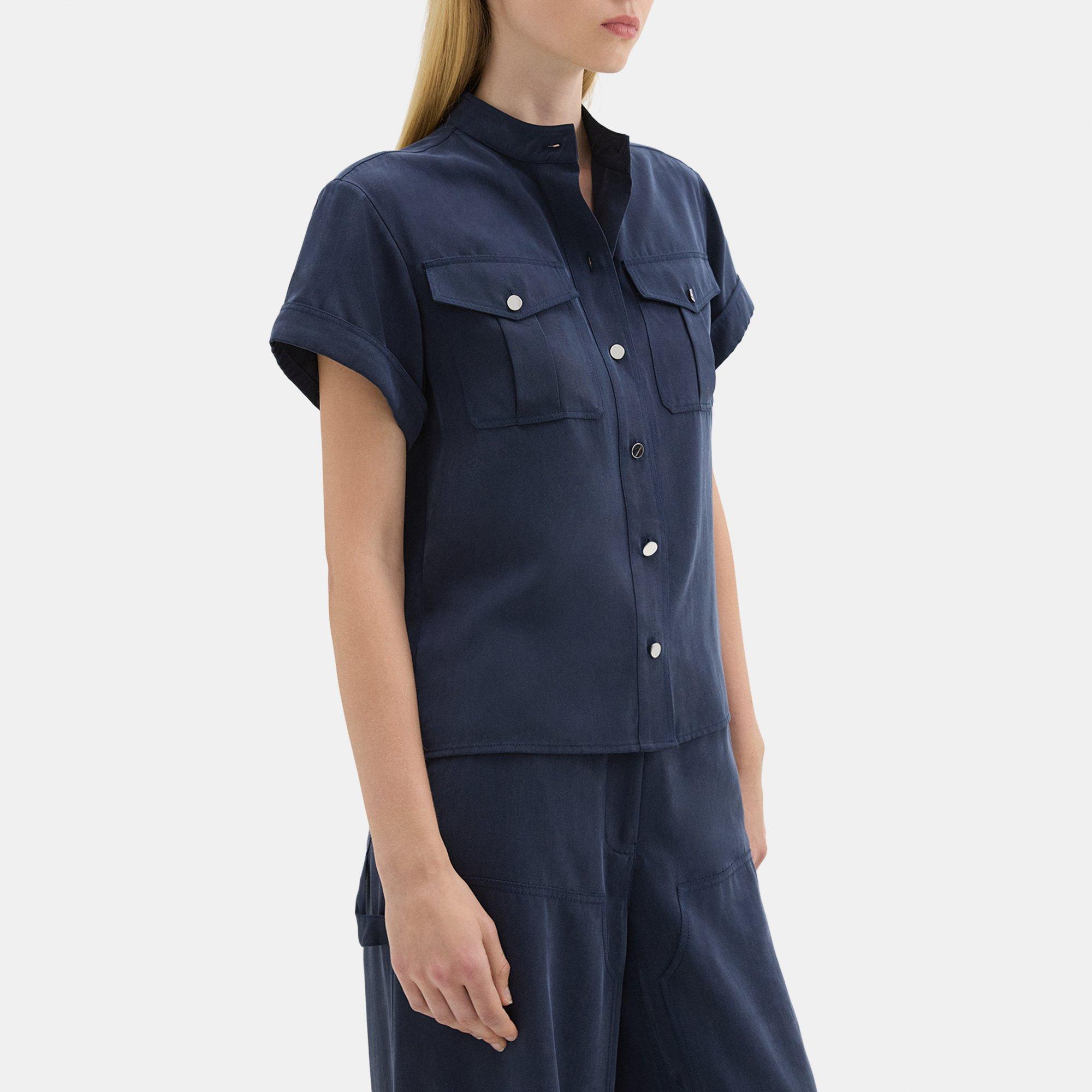 Military Shirt in Fluid Twill
