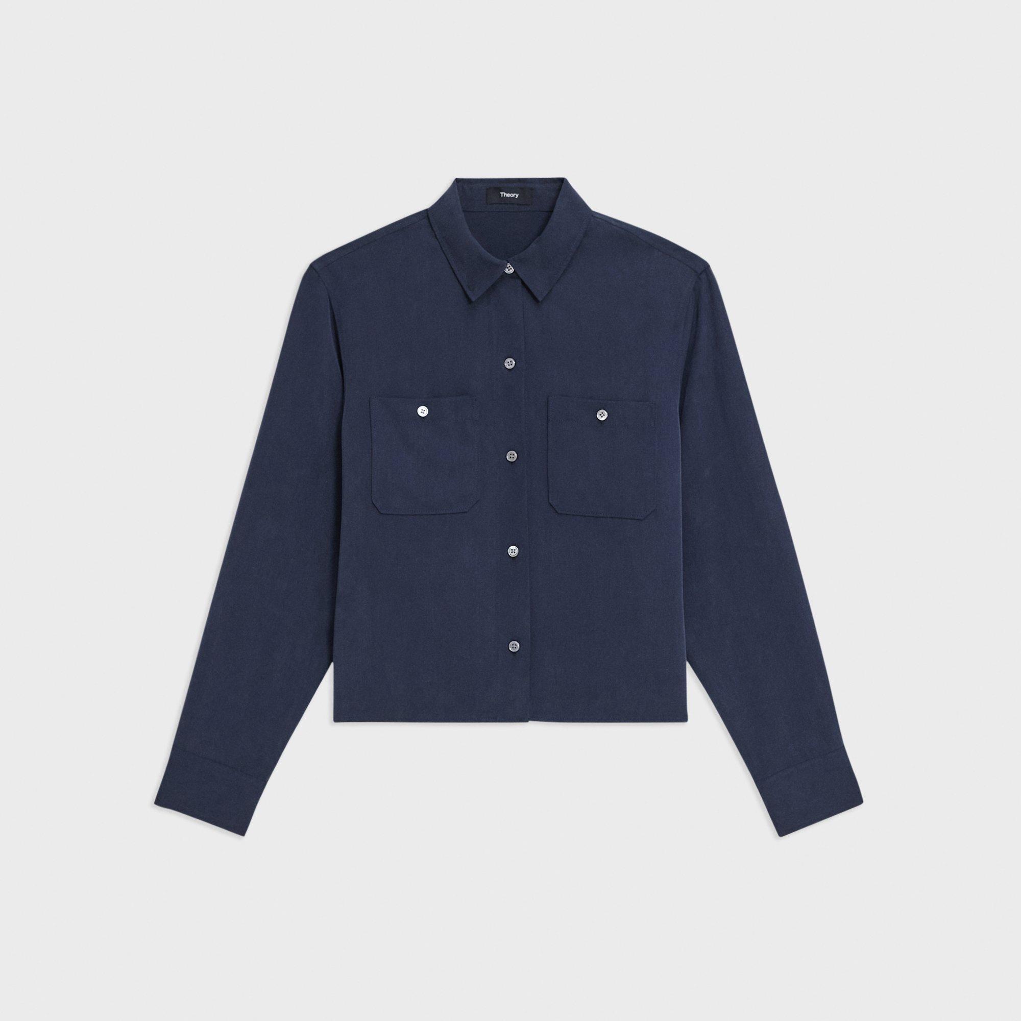 Patch Pocket Shirt in Fluid Twill