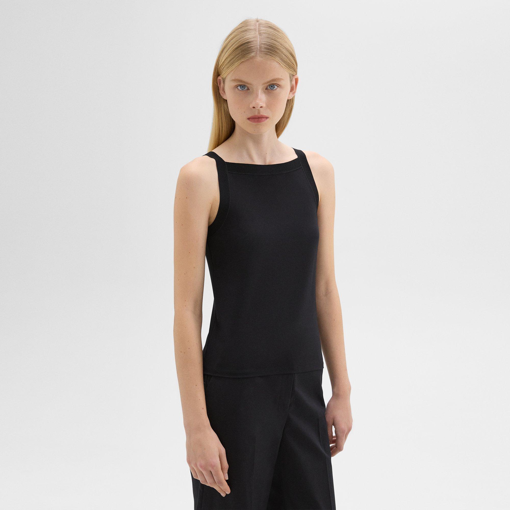 Square Neck Tank in Interlock Knit