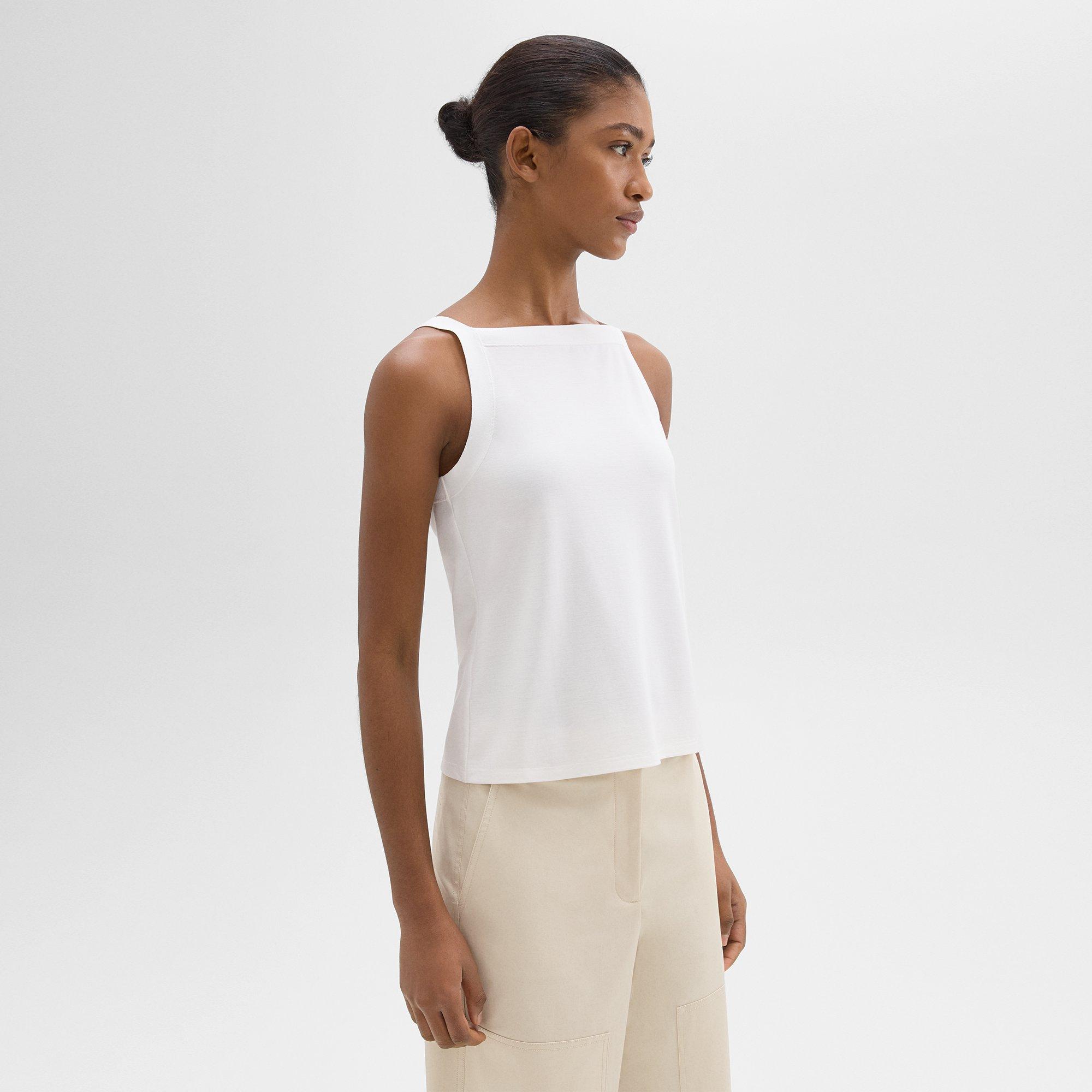 Square Neck Tank in Interlock Knit