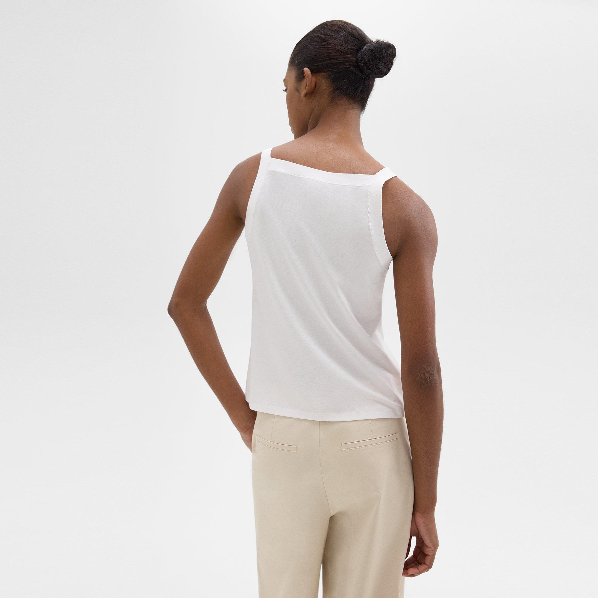 Square Neck Tank in Interlock Knit