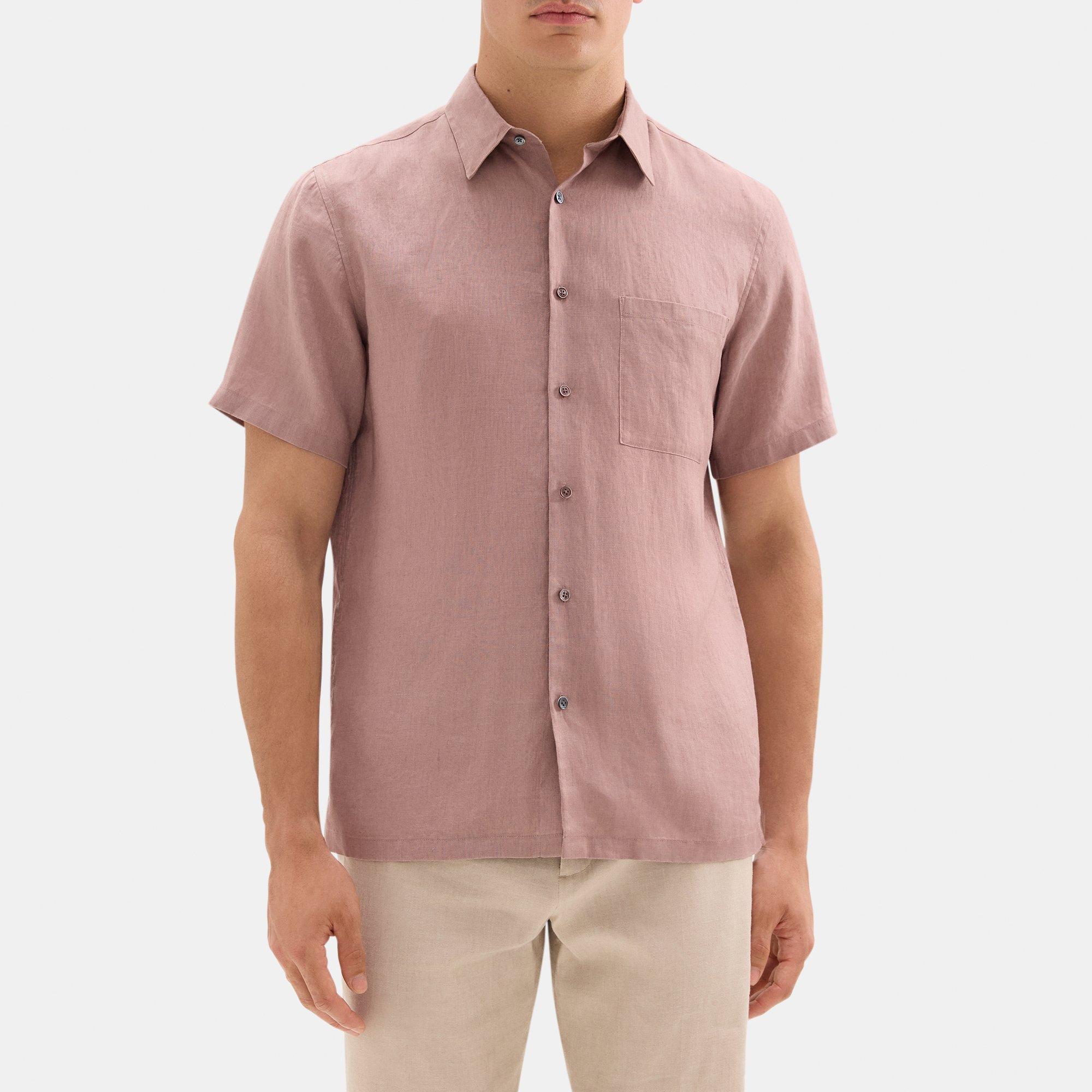 Standard-Fit Short-Sleeve Shirt in Linen