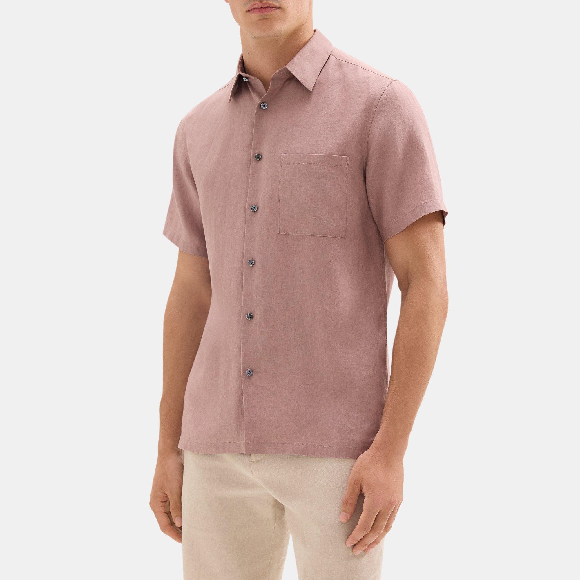 Standard-Fit Short-Sleeve Shirt in Linen