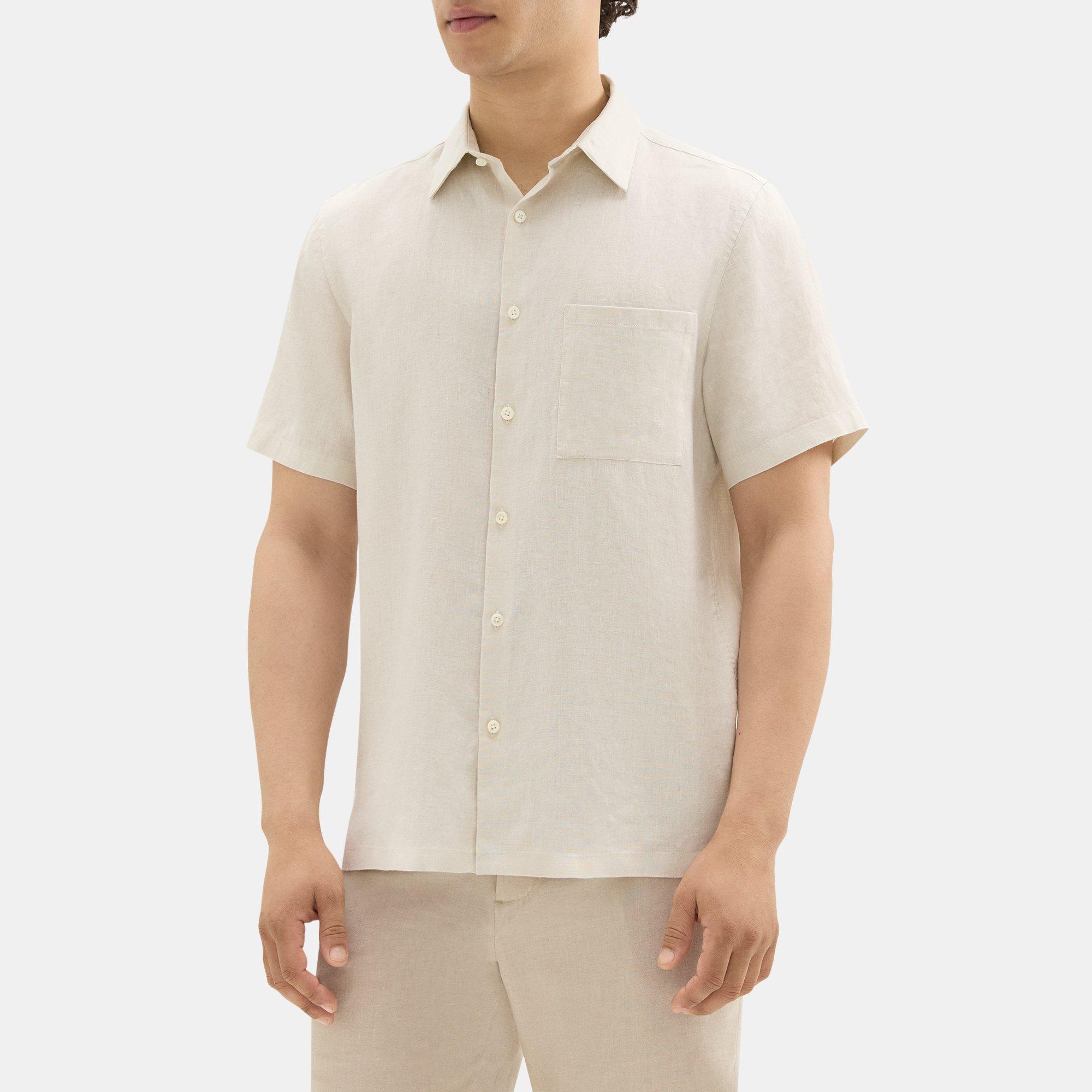 Standard-Fit Short-Sleeve Shirt in Linen