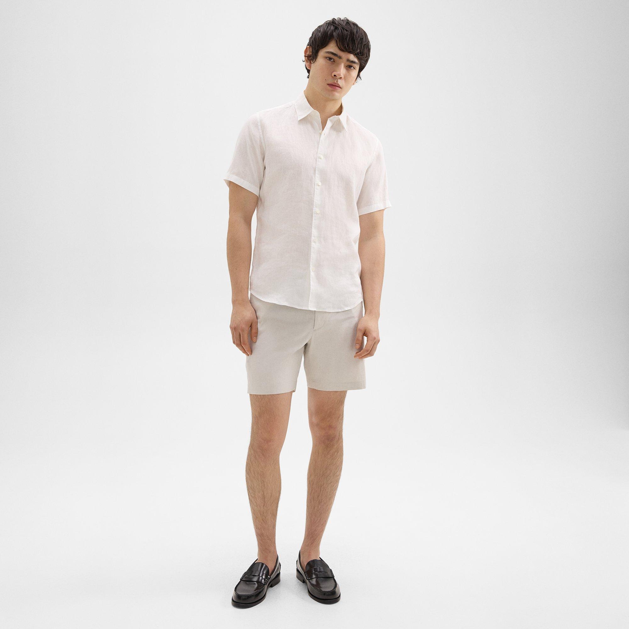 띠어리 Theory Curtis 7 Drawstring Short in Good Linen,SAND