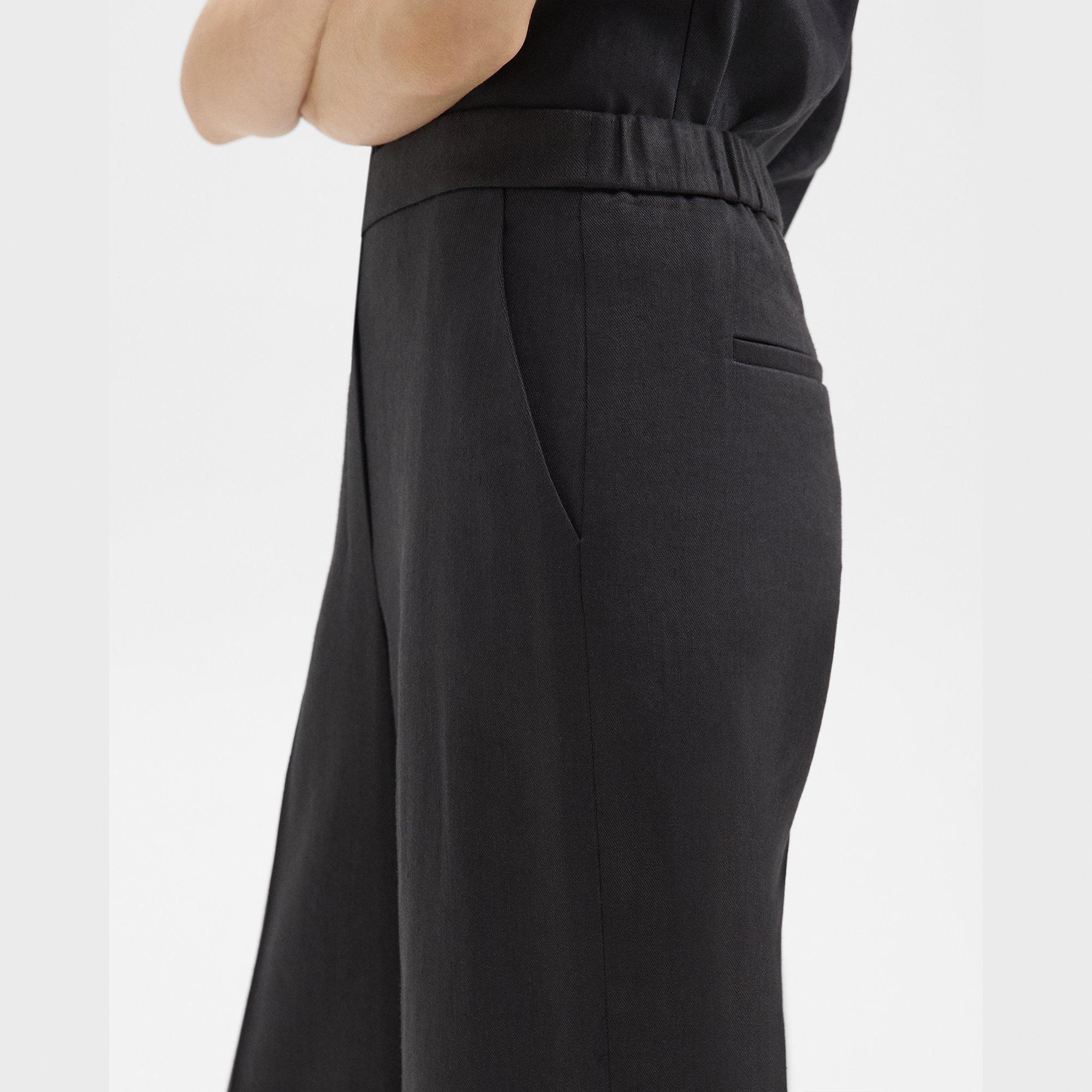 Straight Pull-On Pant in Linen-Viscose