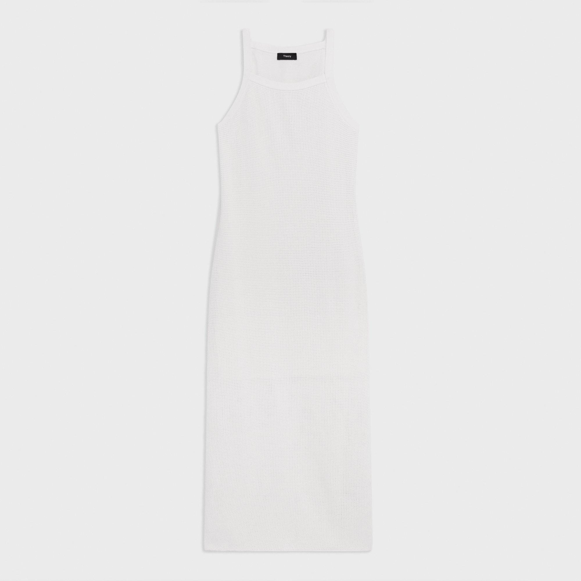 띠어리 Theory Pointelle Midi Dress in Crepe Knit,WHITE