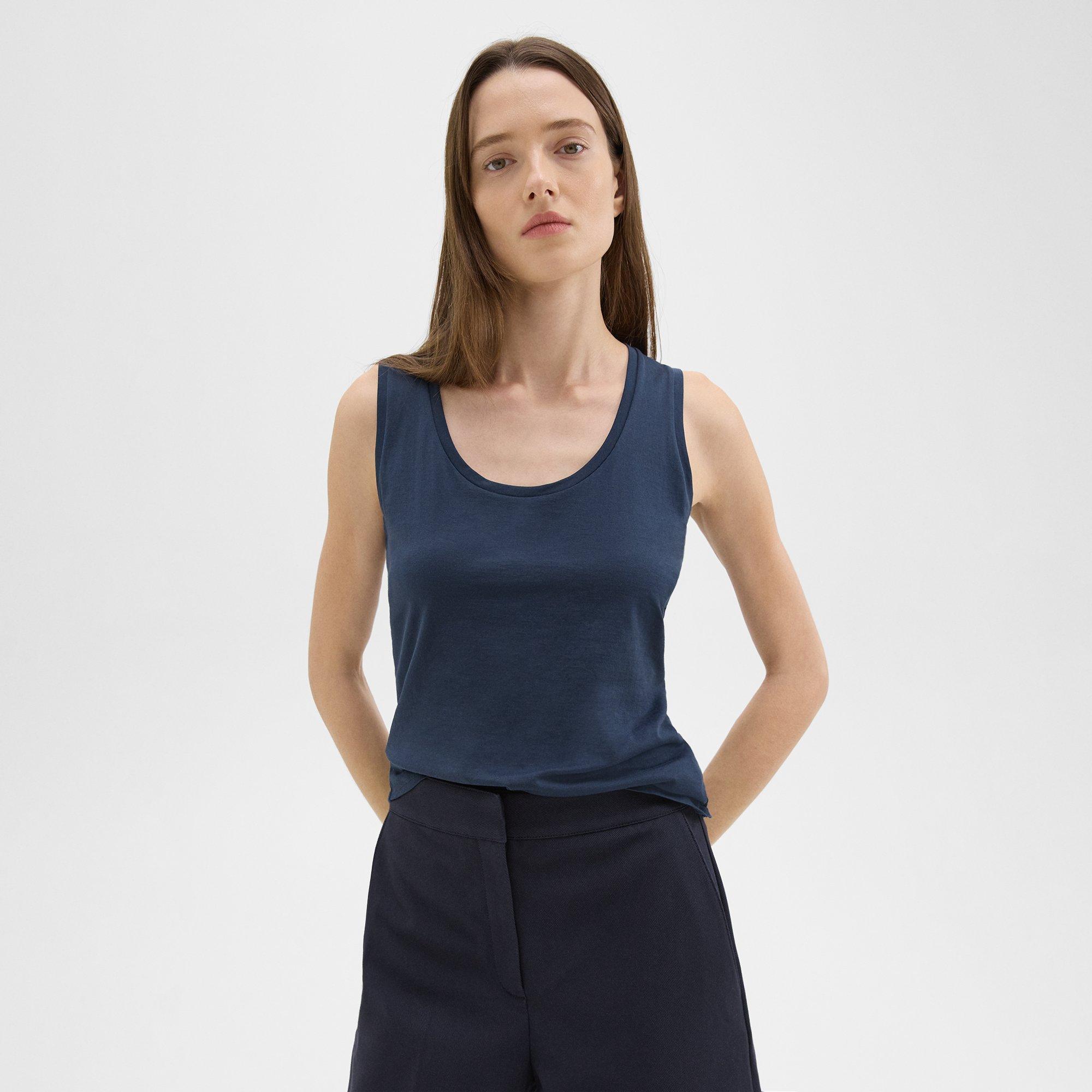 띠어리 Theory Tiny Tank in Organic Cotton,NOCTURNE NAVY