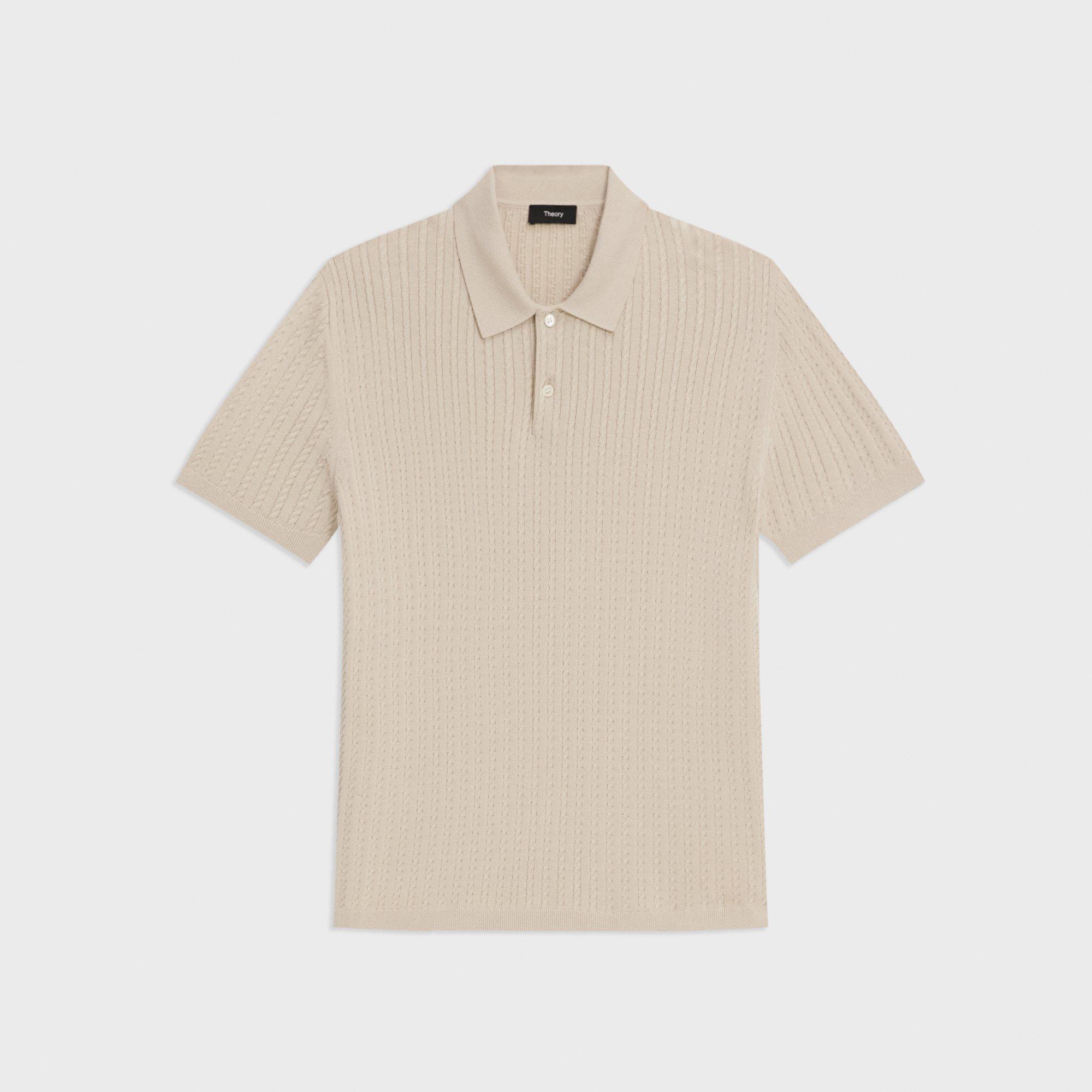 Cable Knit Polo in Cotton