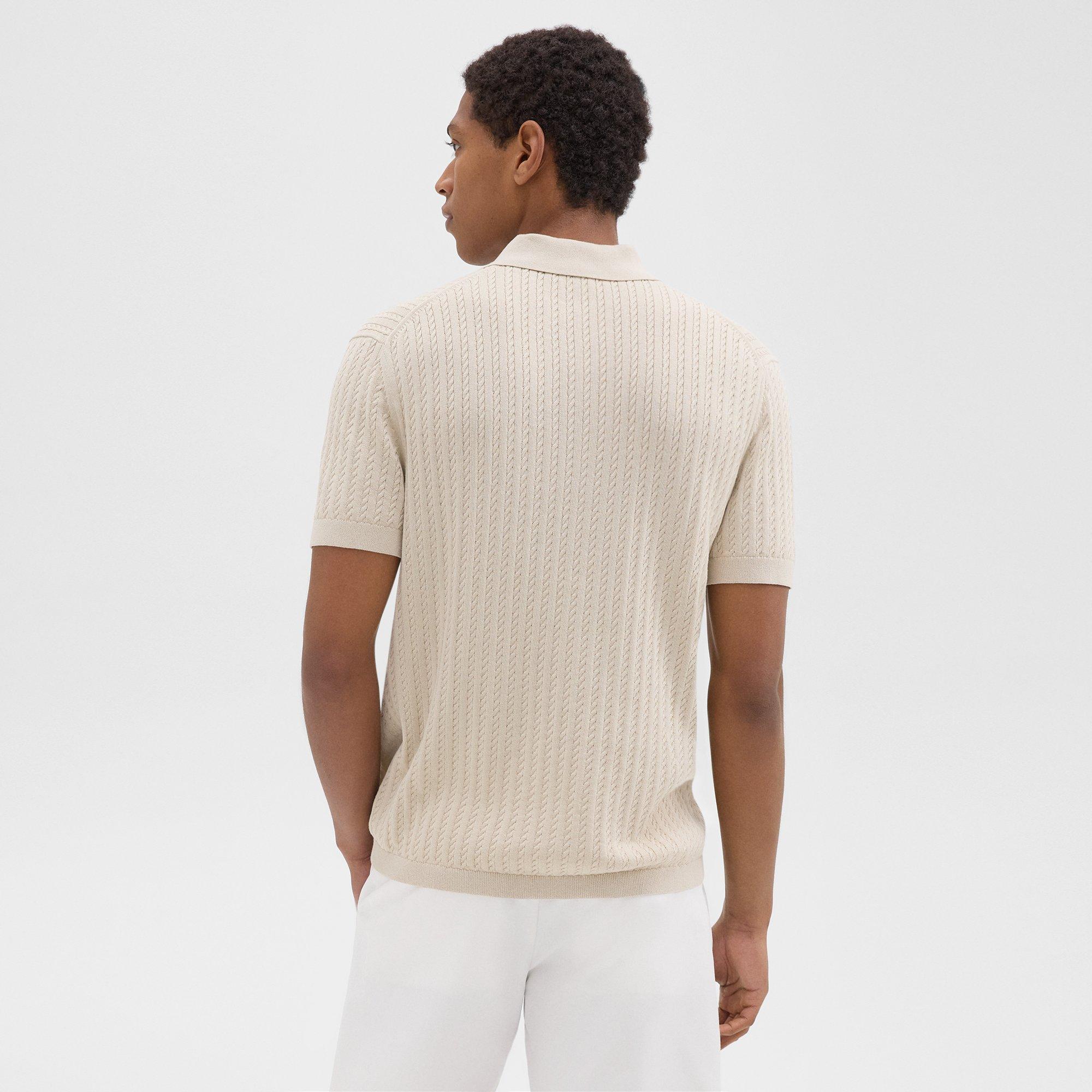 Cable Knit Polo in Cotton